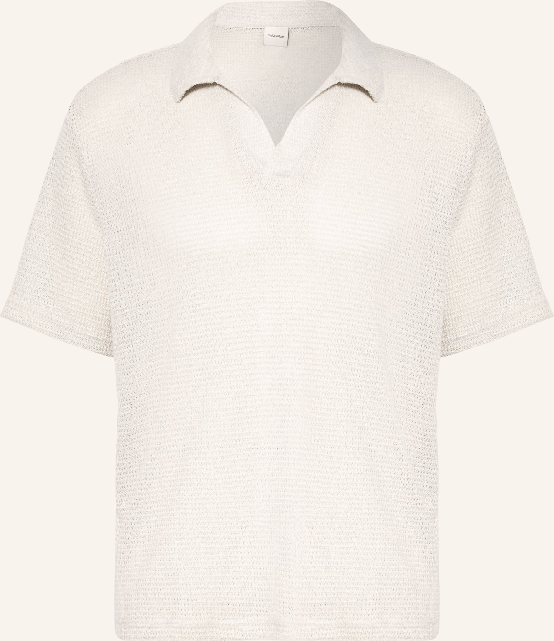 Calvin Klein Strick-Poloshirt beige