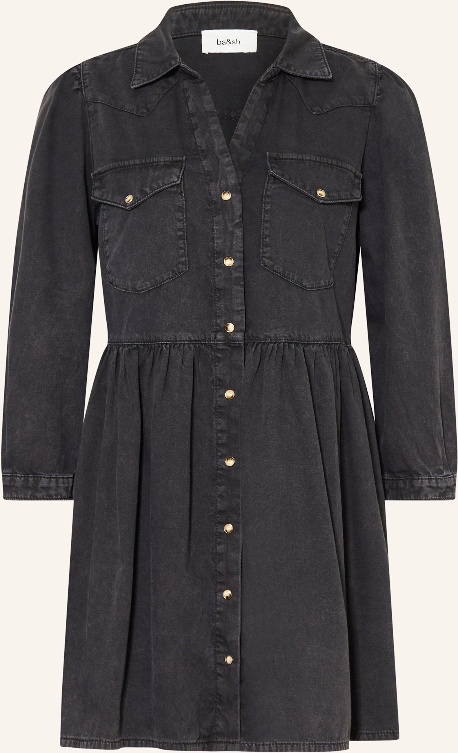 Ba&Sh Hemdblusenkleid Binona Mit 3/4-Arm schwarz
