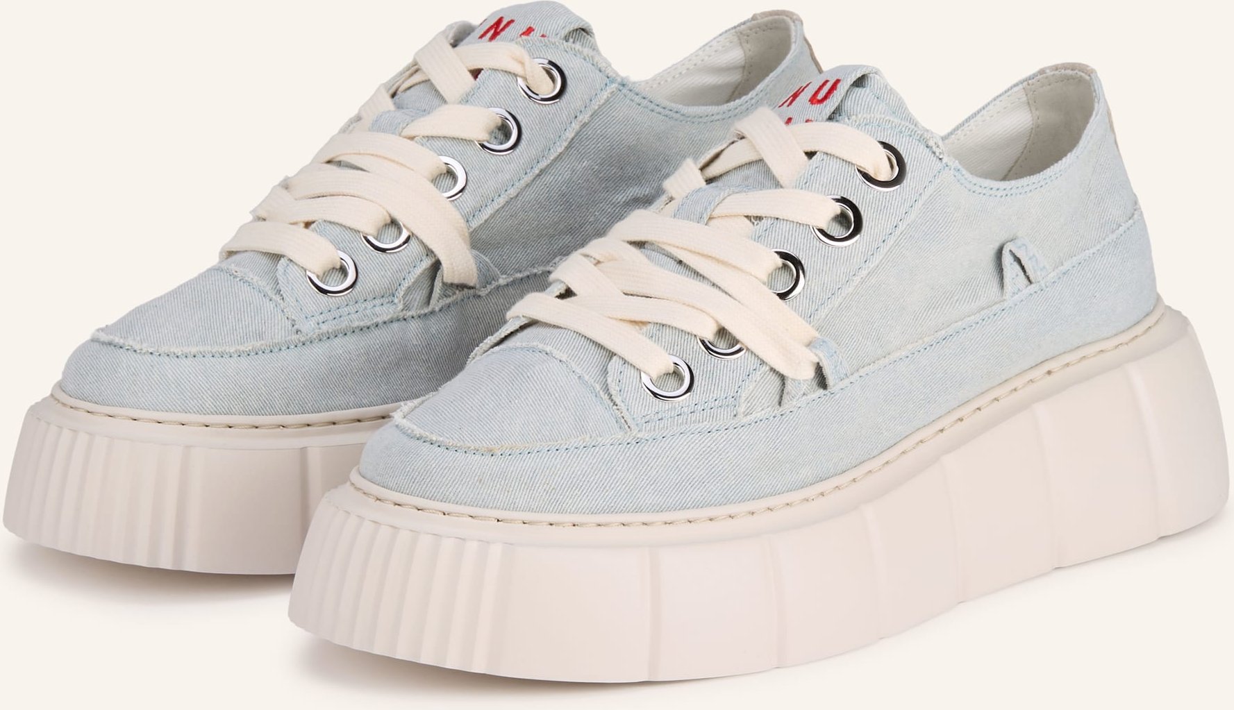 Inuikii Sneaker Matilda Frayed Denim blau