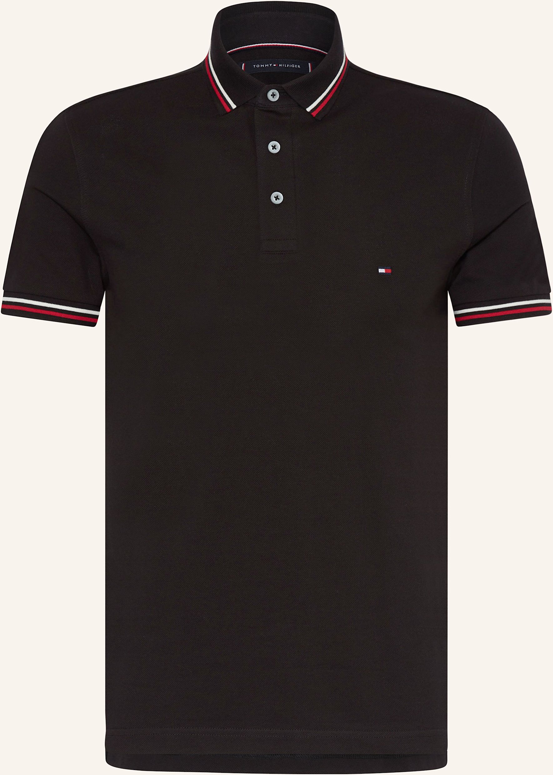 Thumbnail - Tommy Hilfiger Pique-Poloshirt Tipped Slim Fit schwarz
