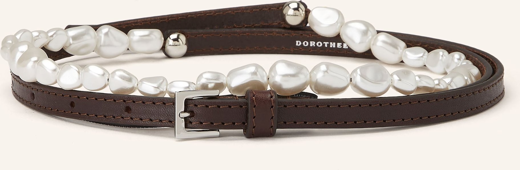 Dorothee Schumacher Ledergürtel Mit Schmuckperlen braun