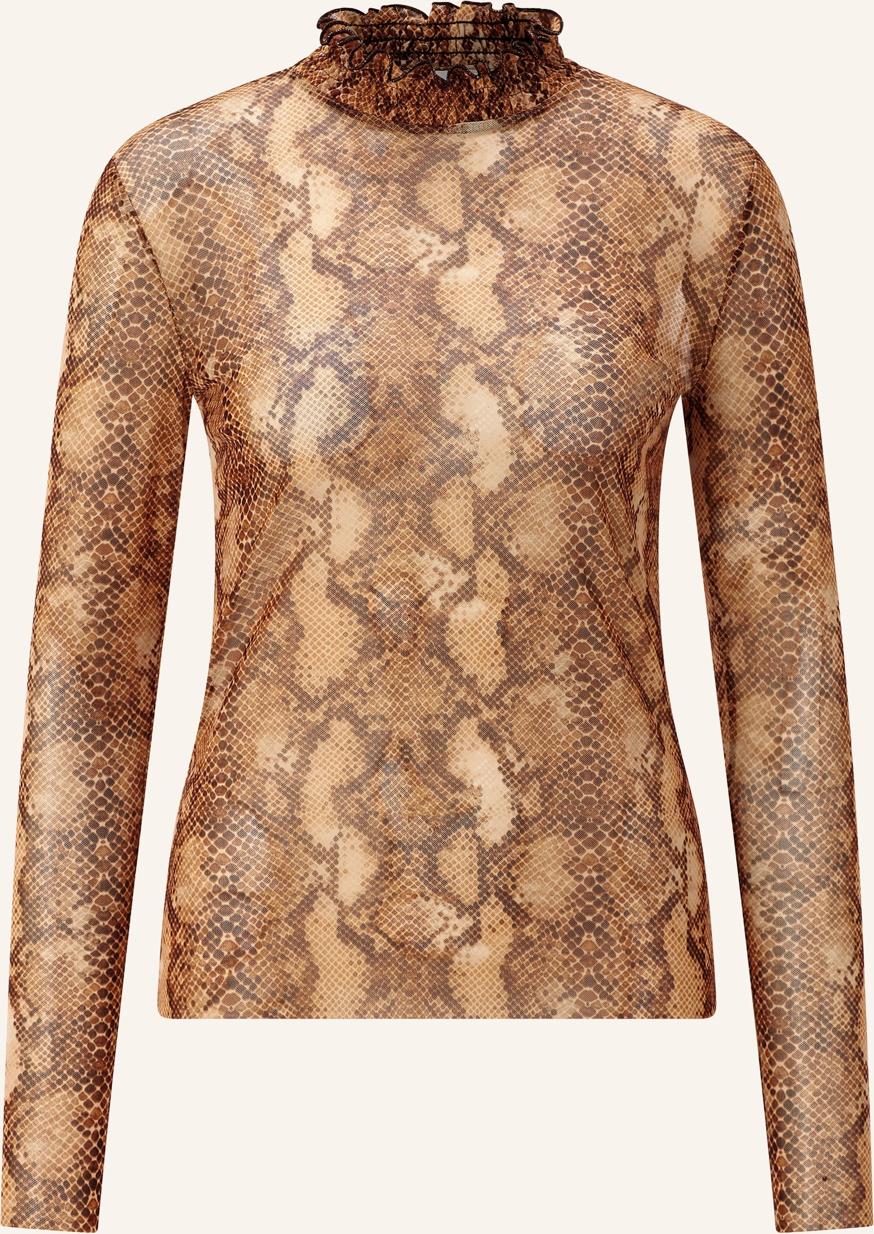 Rich & Royal Longsleeve Aus Mesh braun