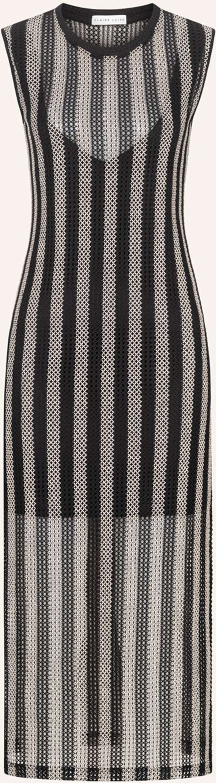 Claire Luise Abendkleid In Web-Optik schwarz