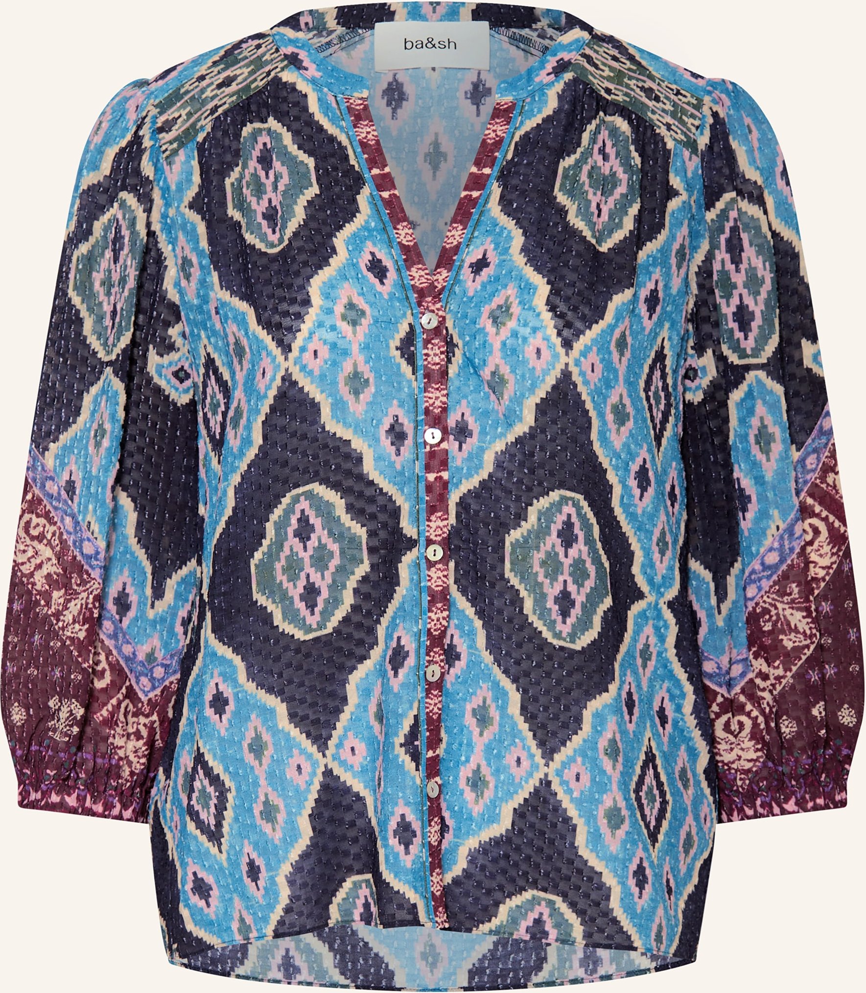 Thumbnail - Ba&Sh Bluse Mad Mit 3/4-Arm blau