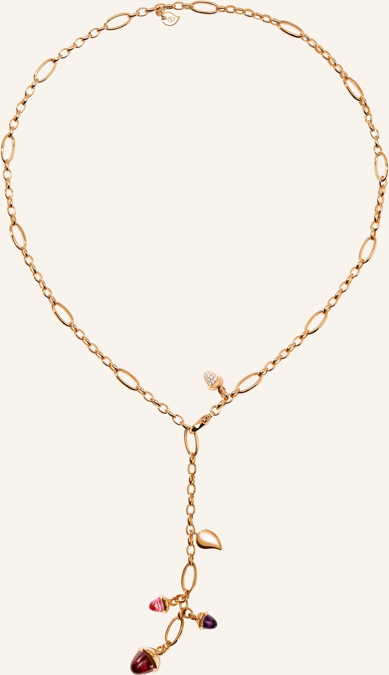 Tamara Comolli Halskette Necklace Mikado Delicate 51 Cm 'Wildberry' With Diamond Pavé 18k Roségold rosegold