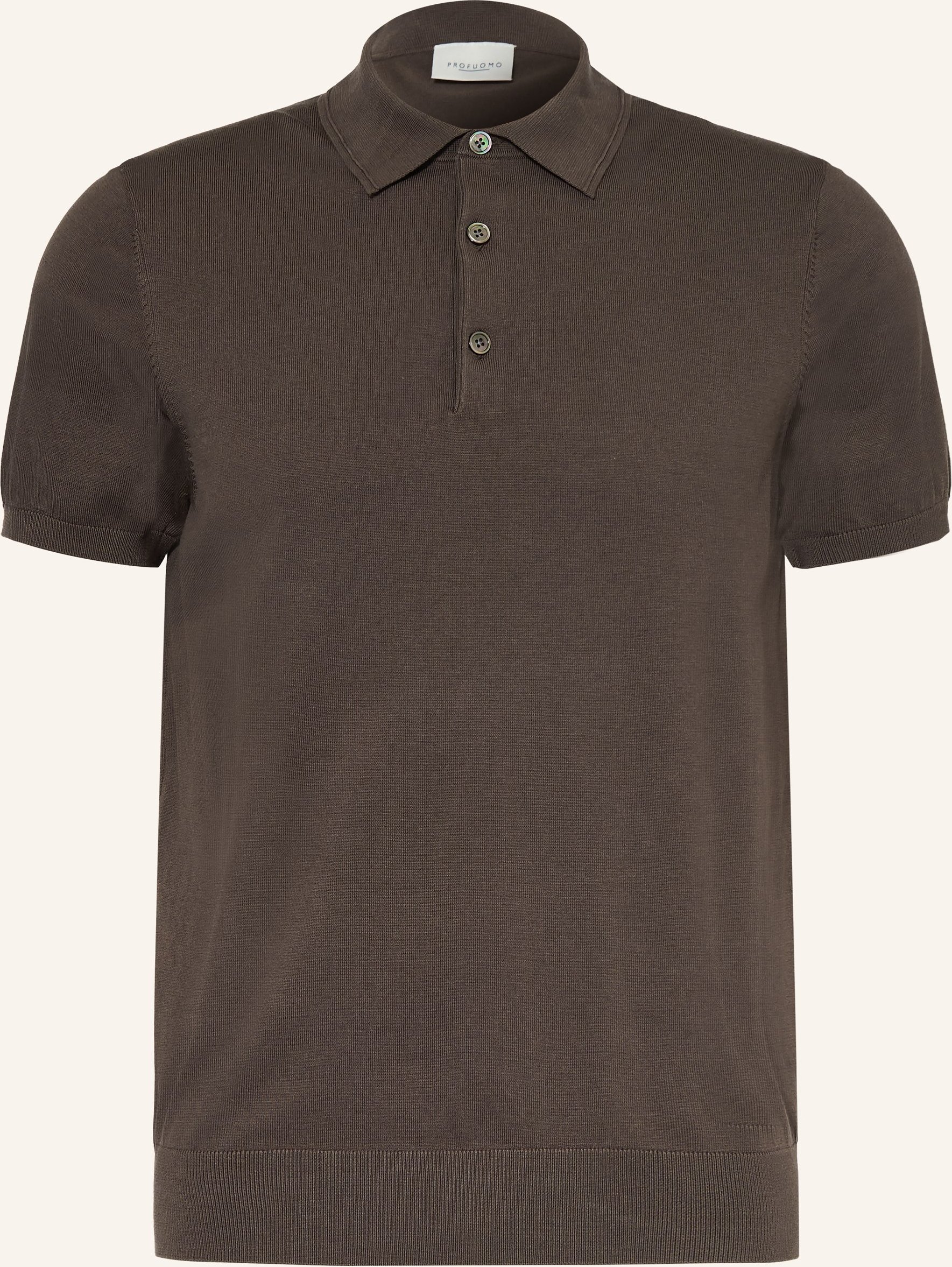 Profuomo Strick-Poloshirt gruen