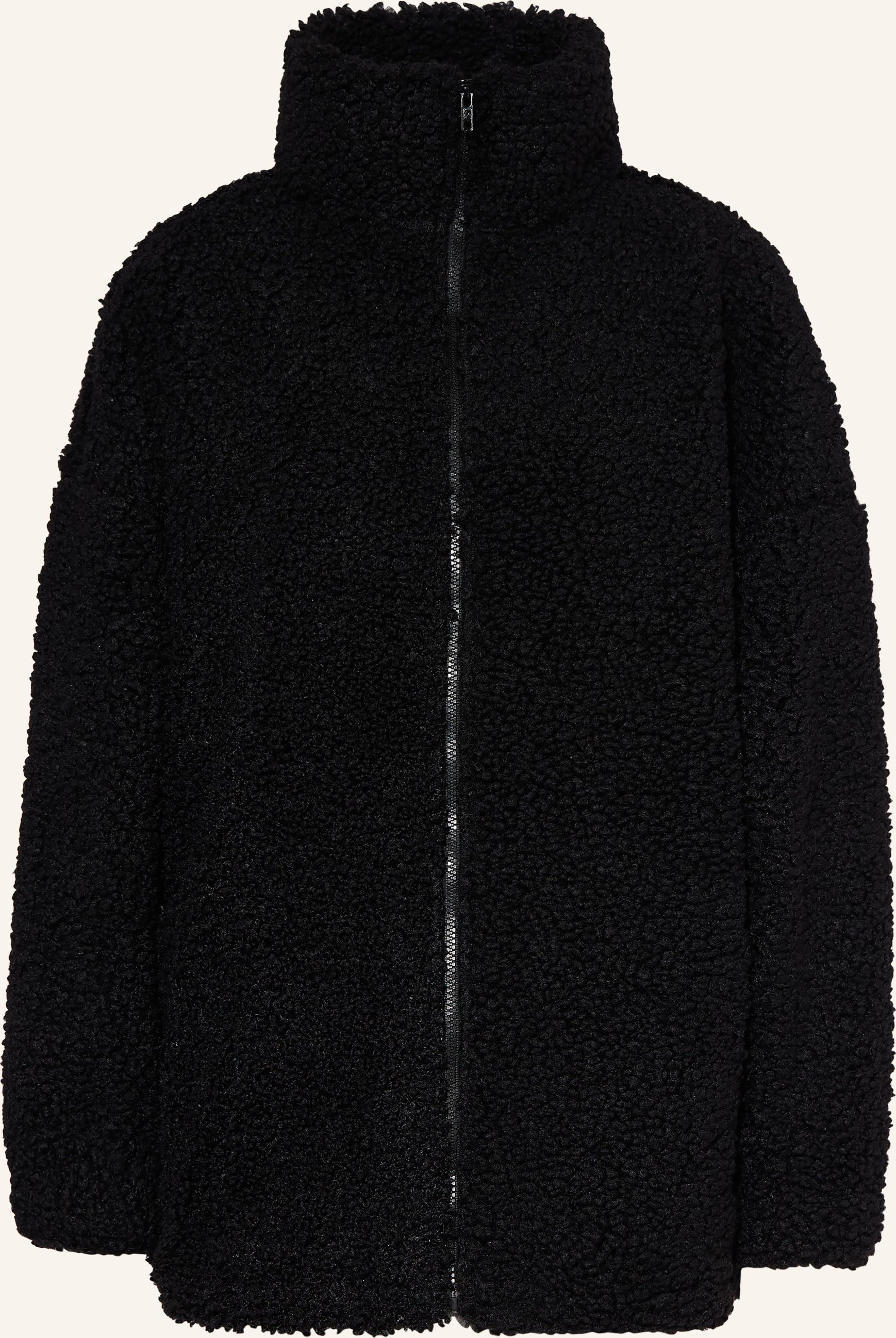 Karo Kauer Teddyfell-Jacke schwarz