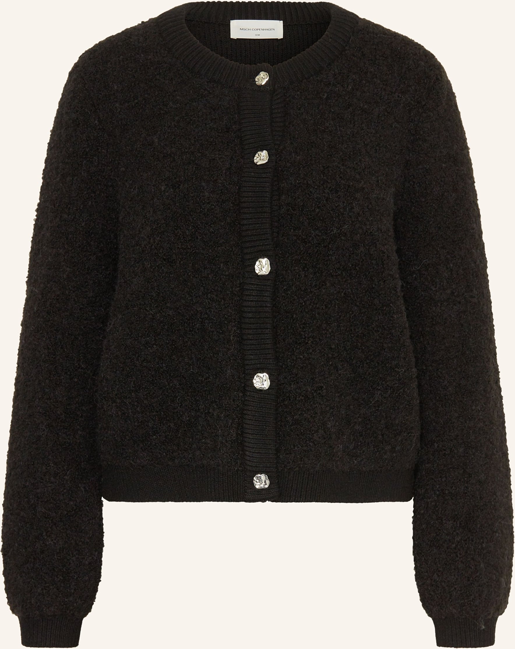 Msch Copenhagen Strickjacke Mschnerida Aus Bouclé schwarz