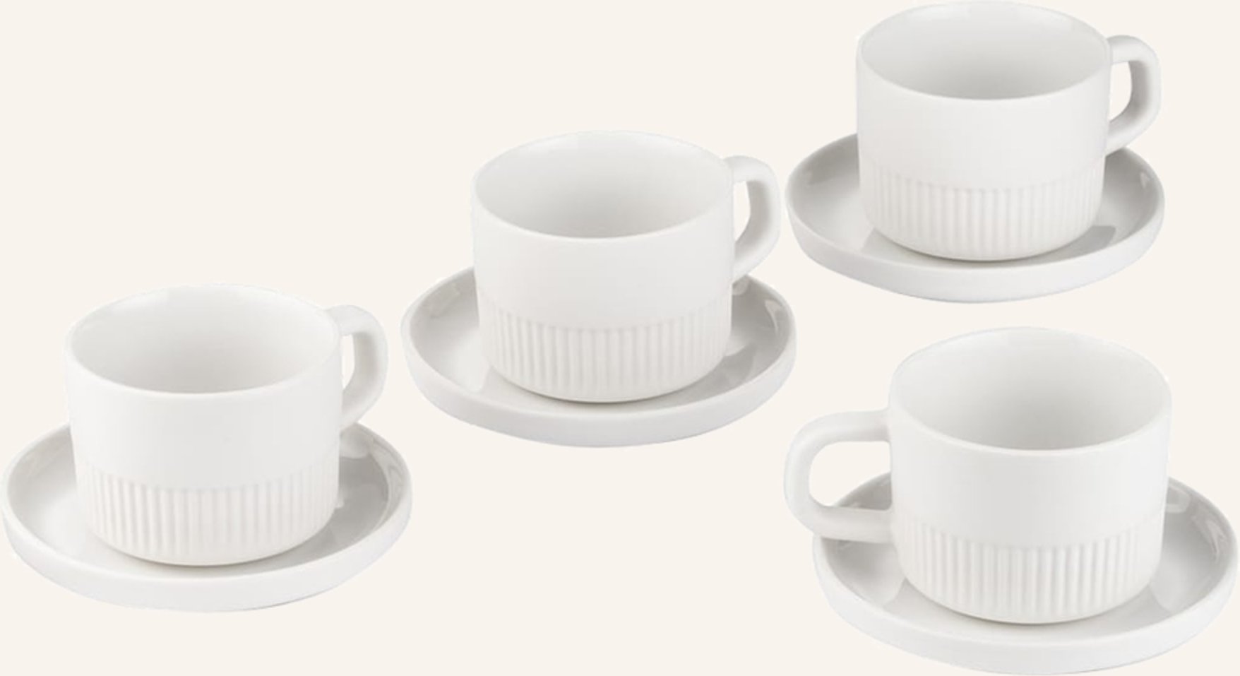 Thumbnail - Marc O'polo 4er-Set Espressotassen Moments Mit Untertasse weiss