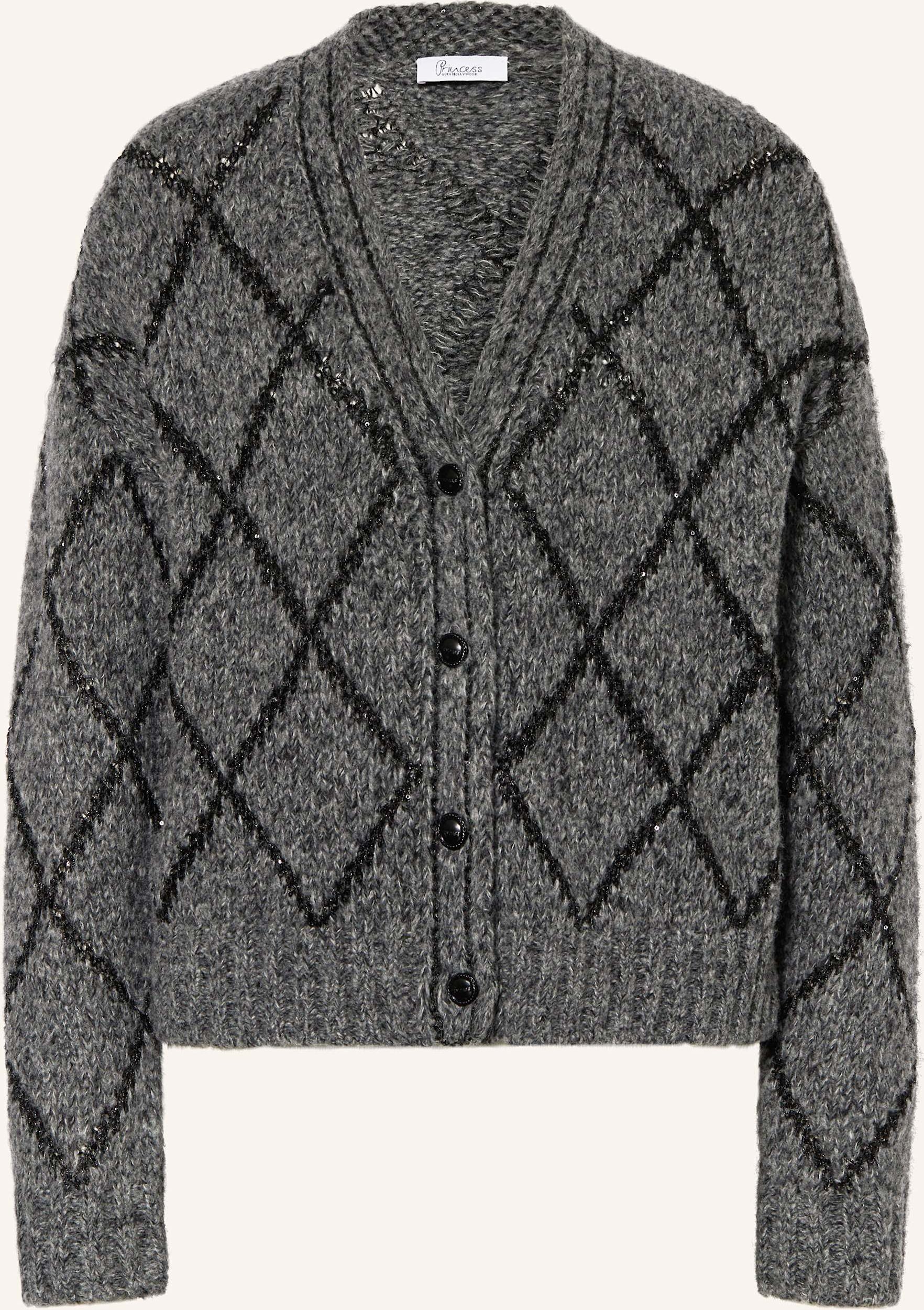 Princess Goes Hollywood Strickjacke Mit Pailletten grau