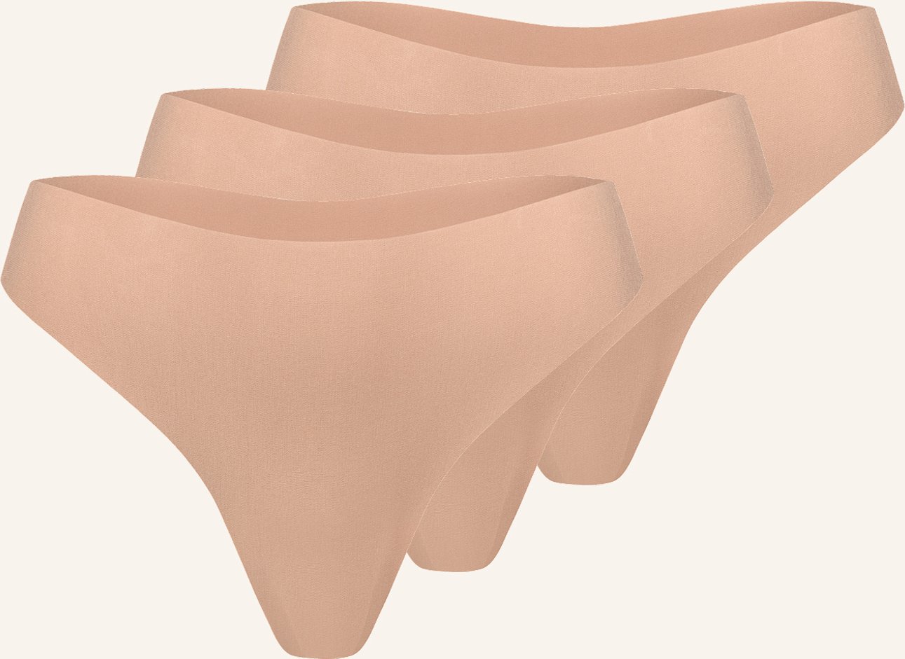 Erlich Textil 3er Pack Casual Cotton String Aus Bio-Baumwolle - Nahtlose Kanten braun