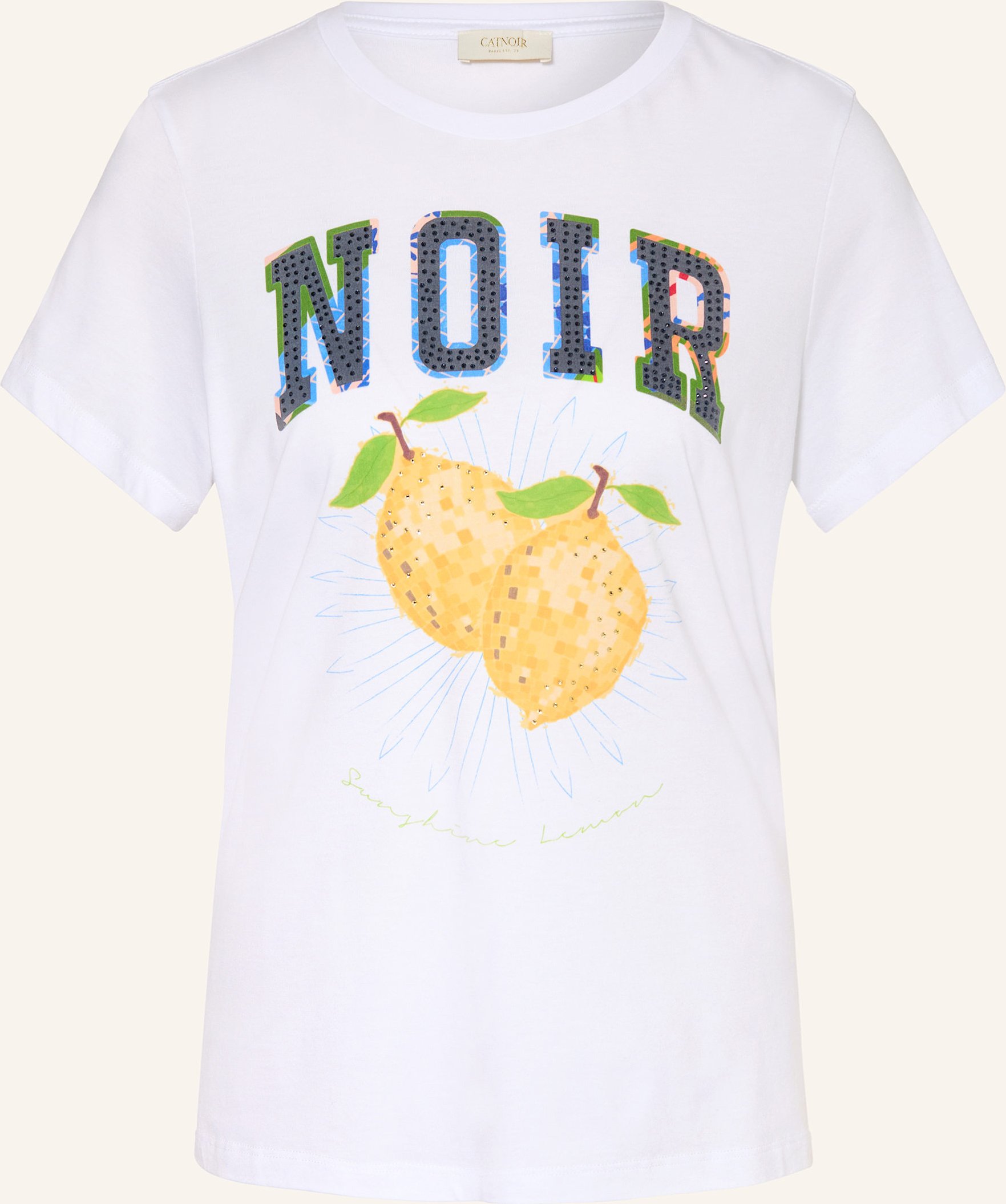 Catnoir T-Shirt Mit Schmucksteinen weiss