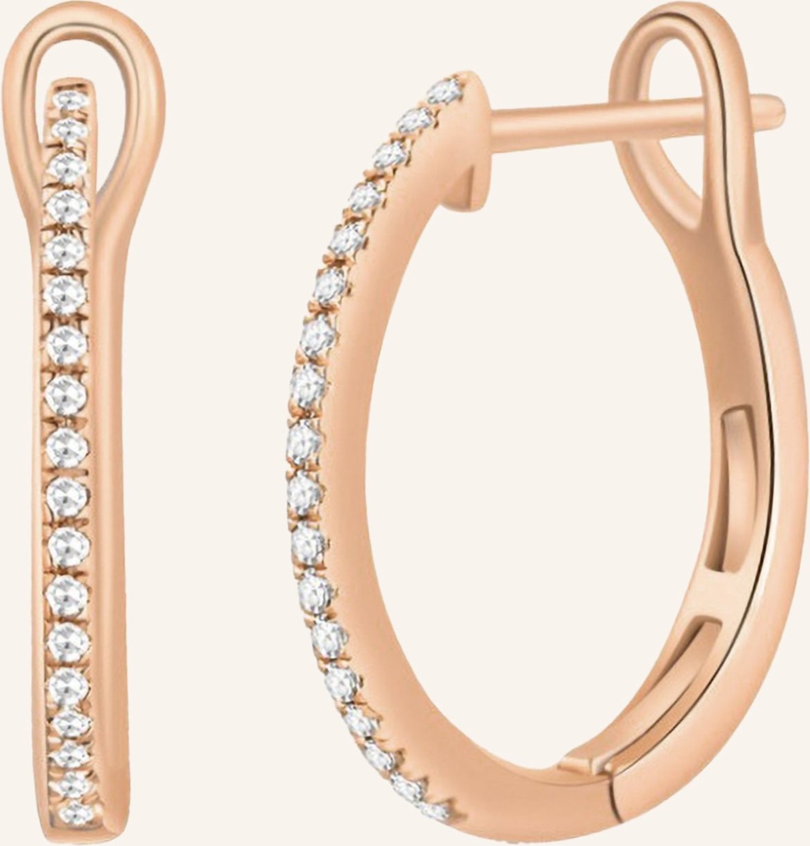 Leaf Creolen Circle S Aus 18 Karat Rosébgold Mit Diamanten rosegold