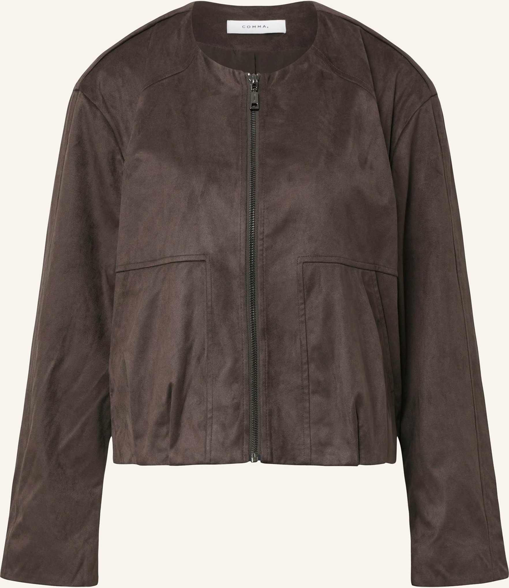 Thumbnail - Comma Jacke In Lederoptik braun