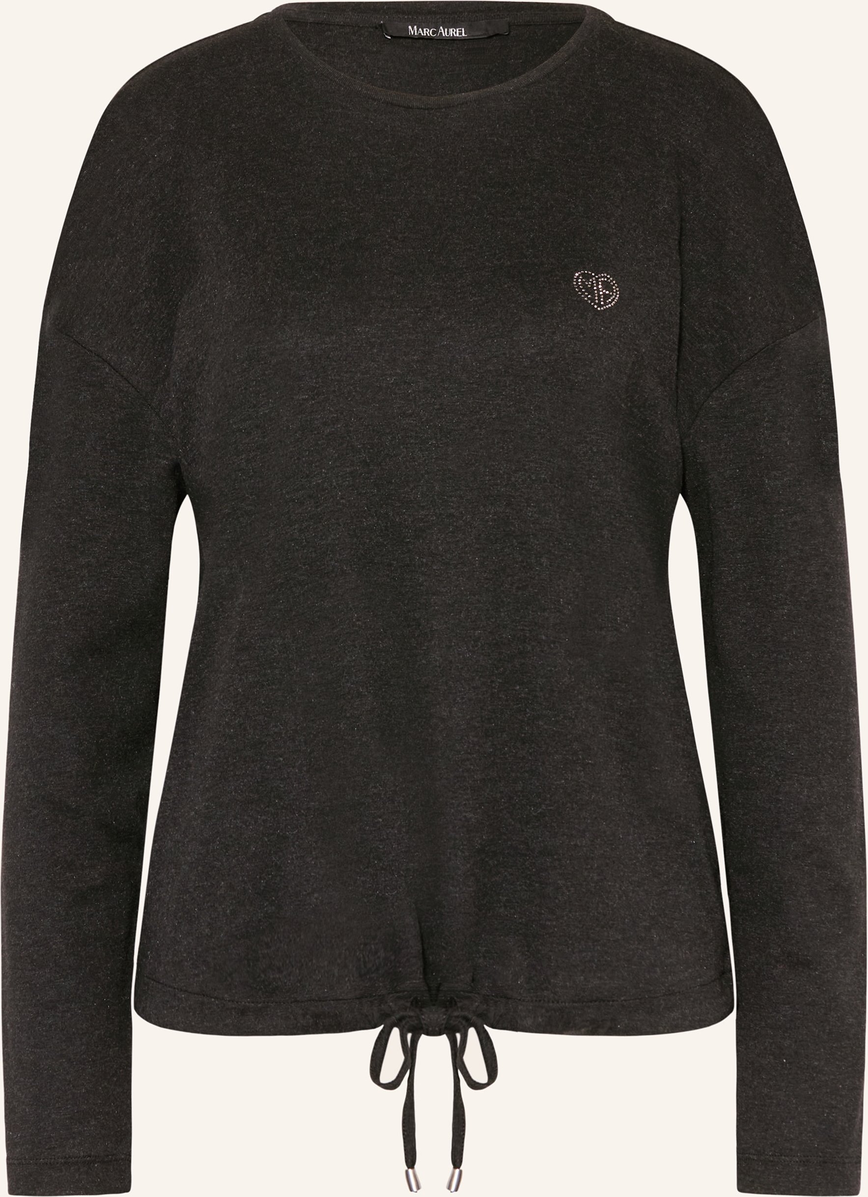 Marc Aurel Longsleeve Mit Schmucksteinen grau