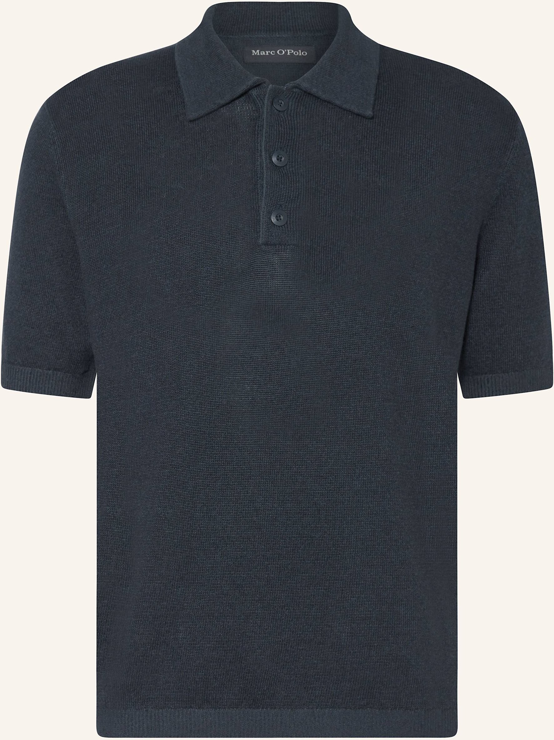 Marc O'polo Strick-Poloshirt Regular Fit blau