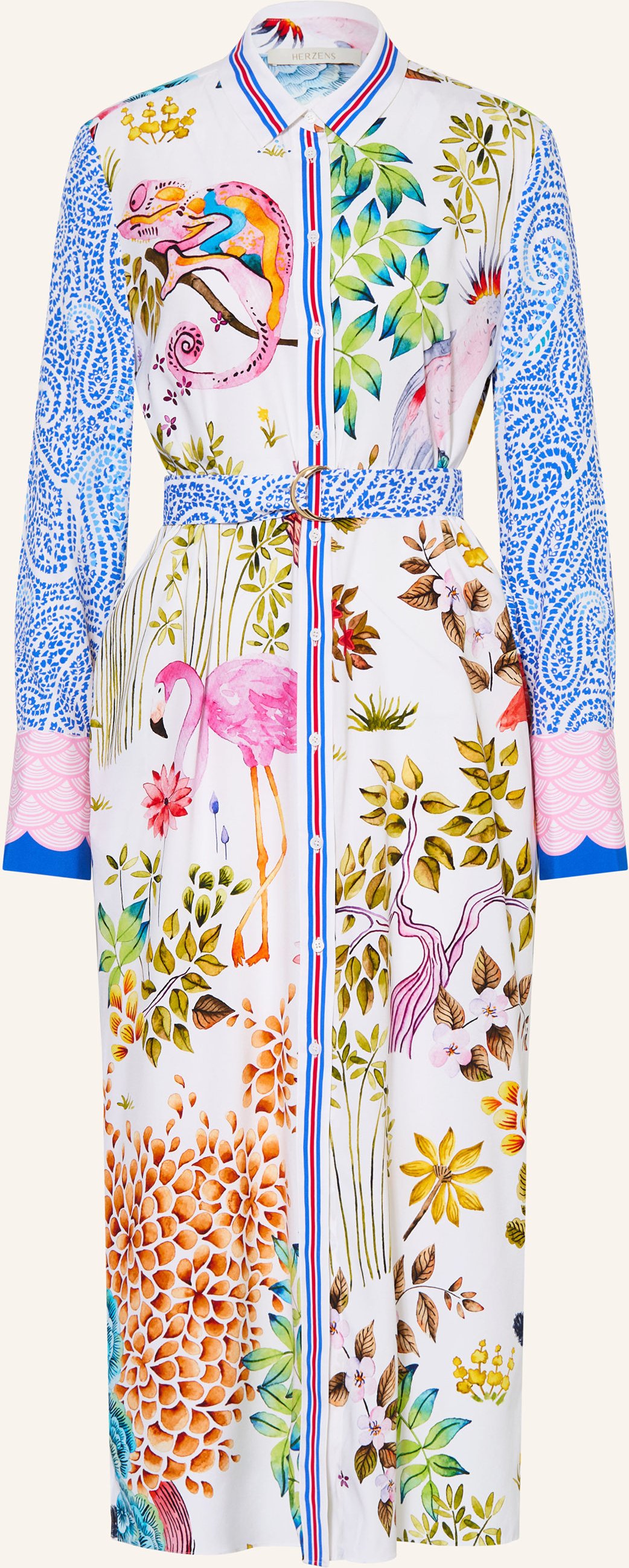 Herzens Hemdblusenkleid Aus Seide blau