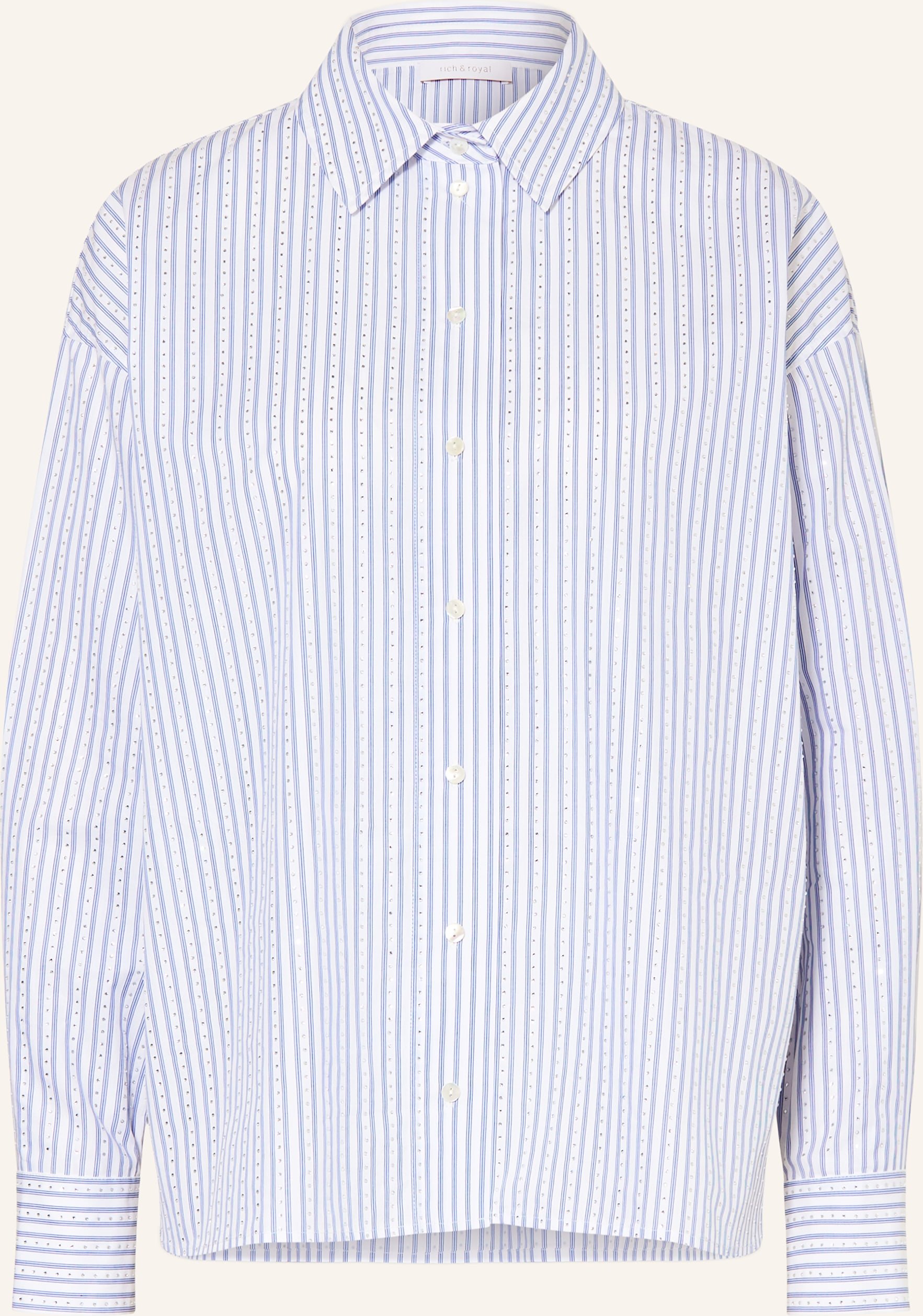 Rich & Royal Hemdbluse Mit Schmucksteinen blau