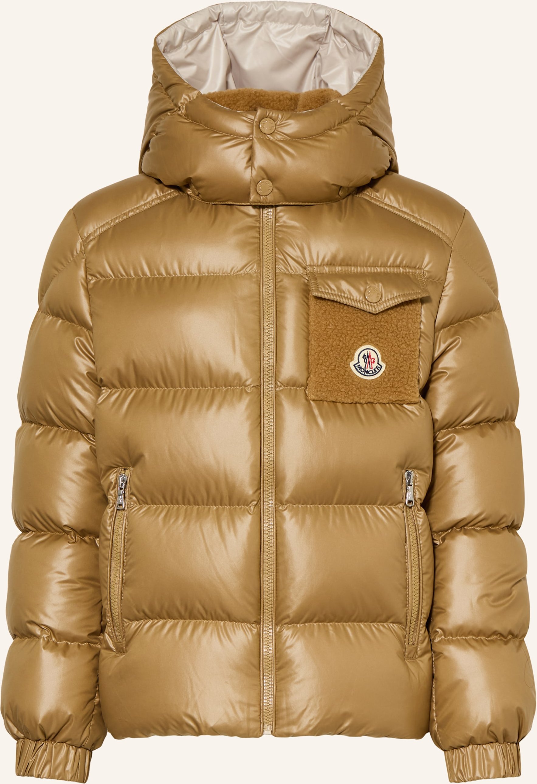 Moncler Enfant Daunenjacke Yule Mit Abnehmbarer Kapuze beige