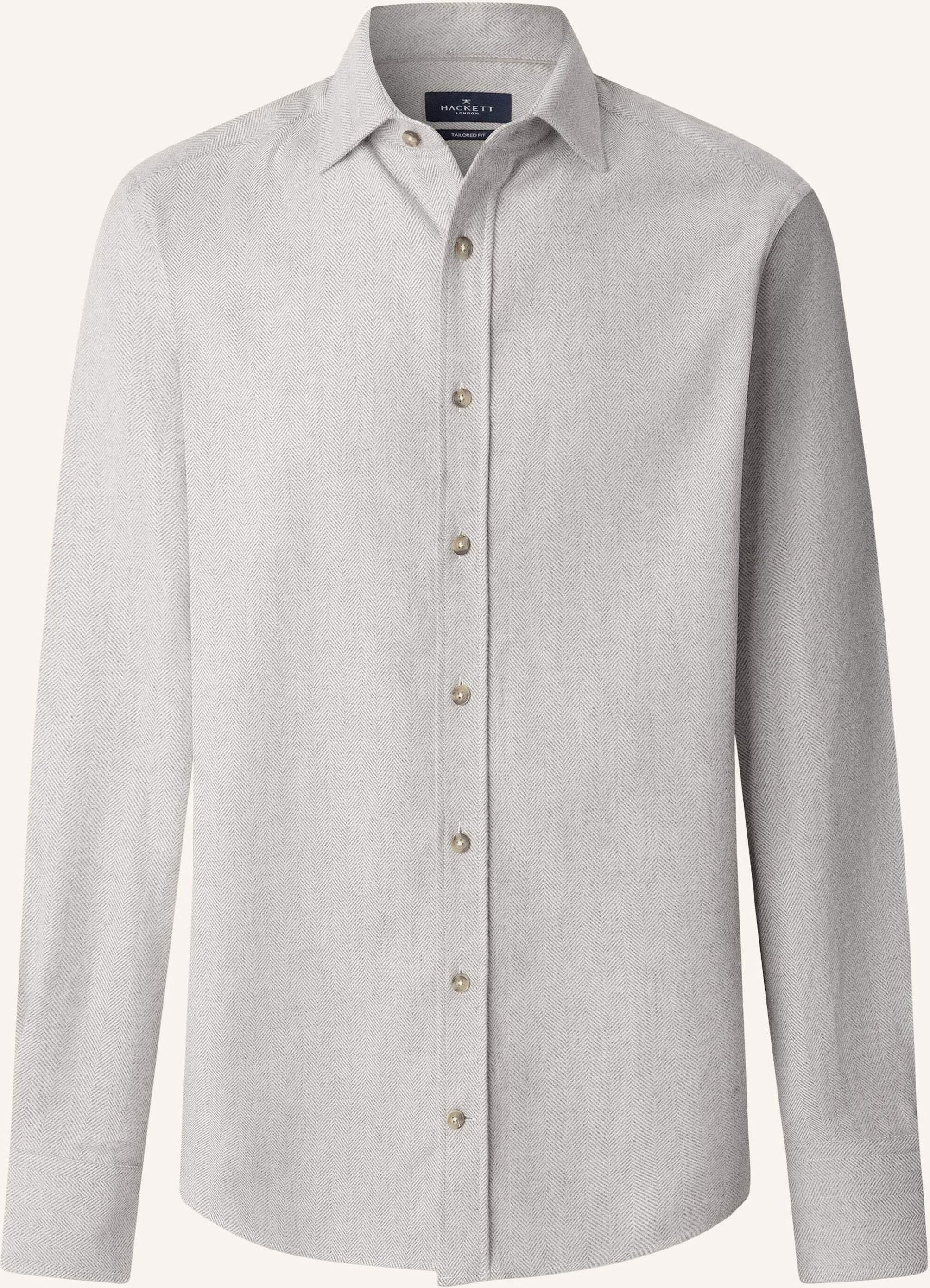 Thumbnail - Hackett London Freizeithemd Brushed Herringbone grau
