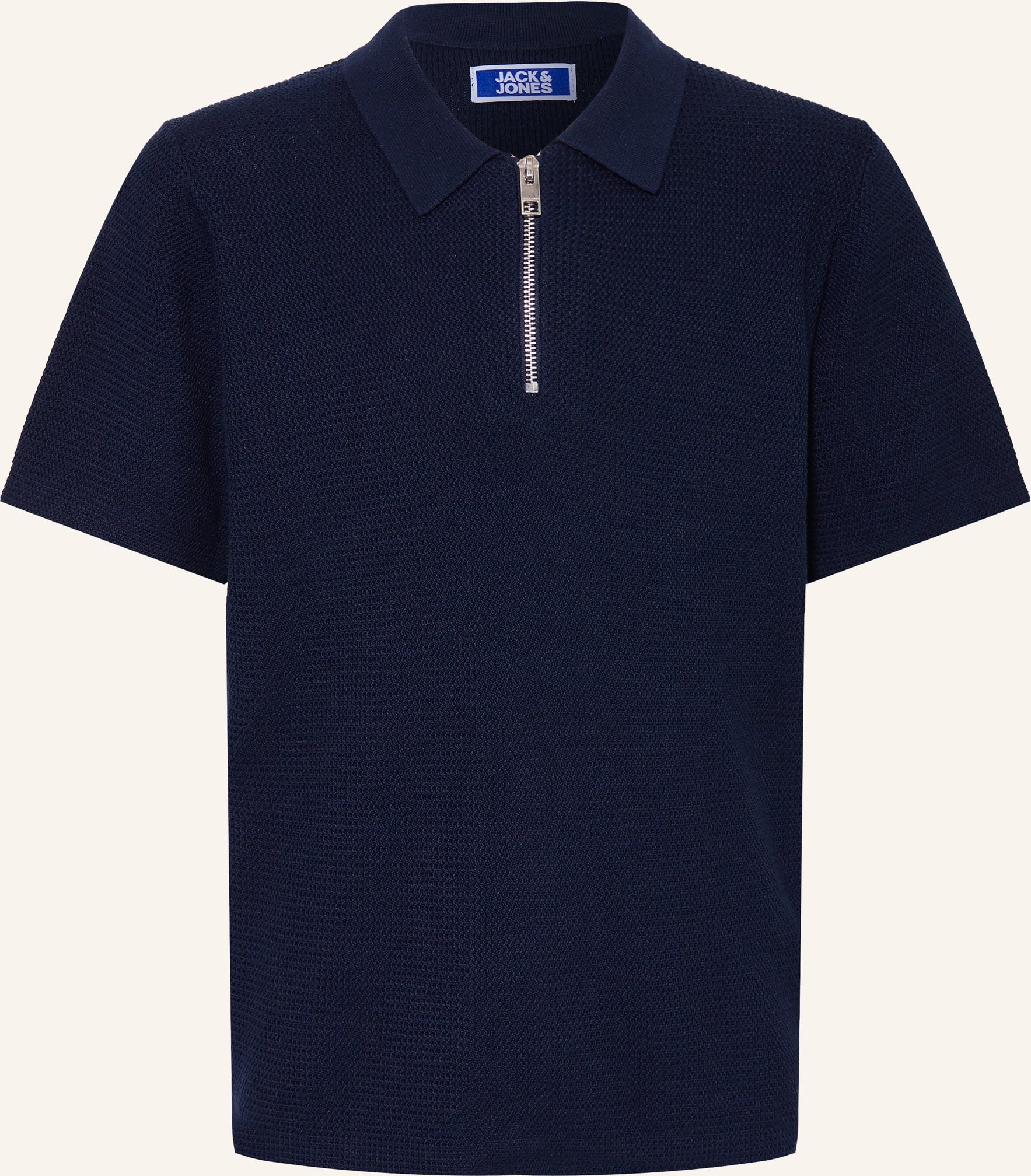Jack&Jones Strick-Poloshirt blau