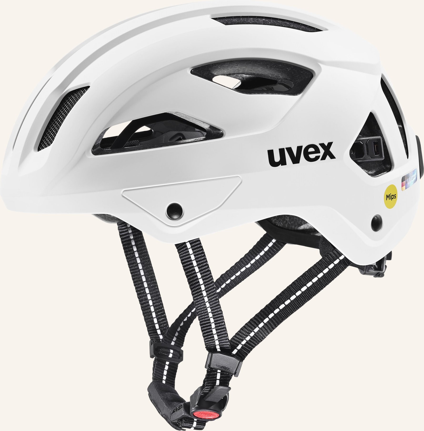 Uvex Fahrradhelm City Stride Mips Hiplok weiss
