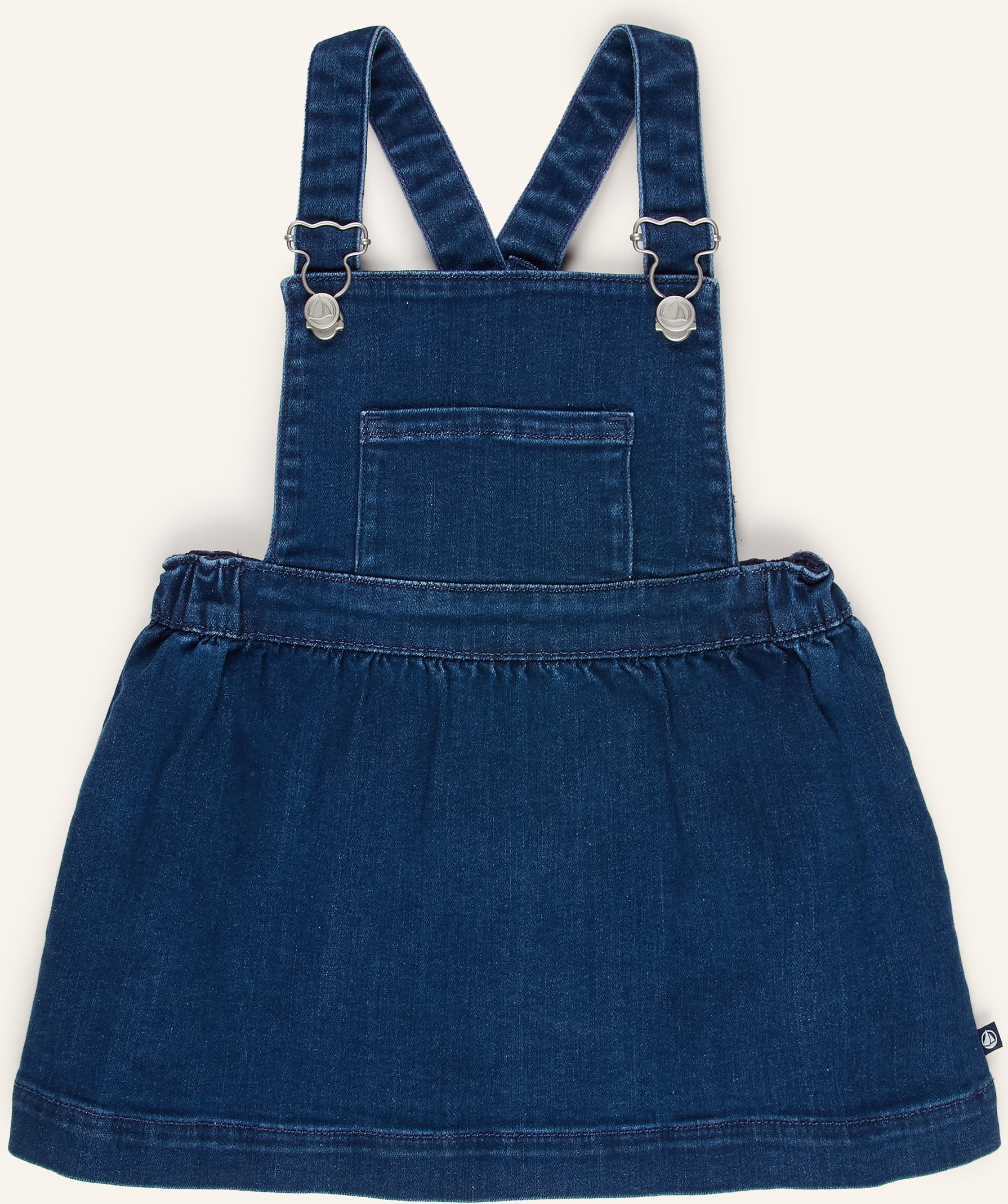 Petit Bateau Jeans-Latzkleid blau