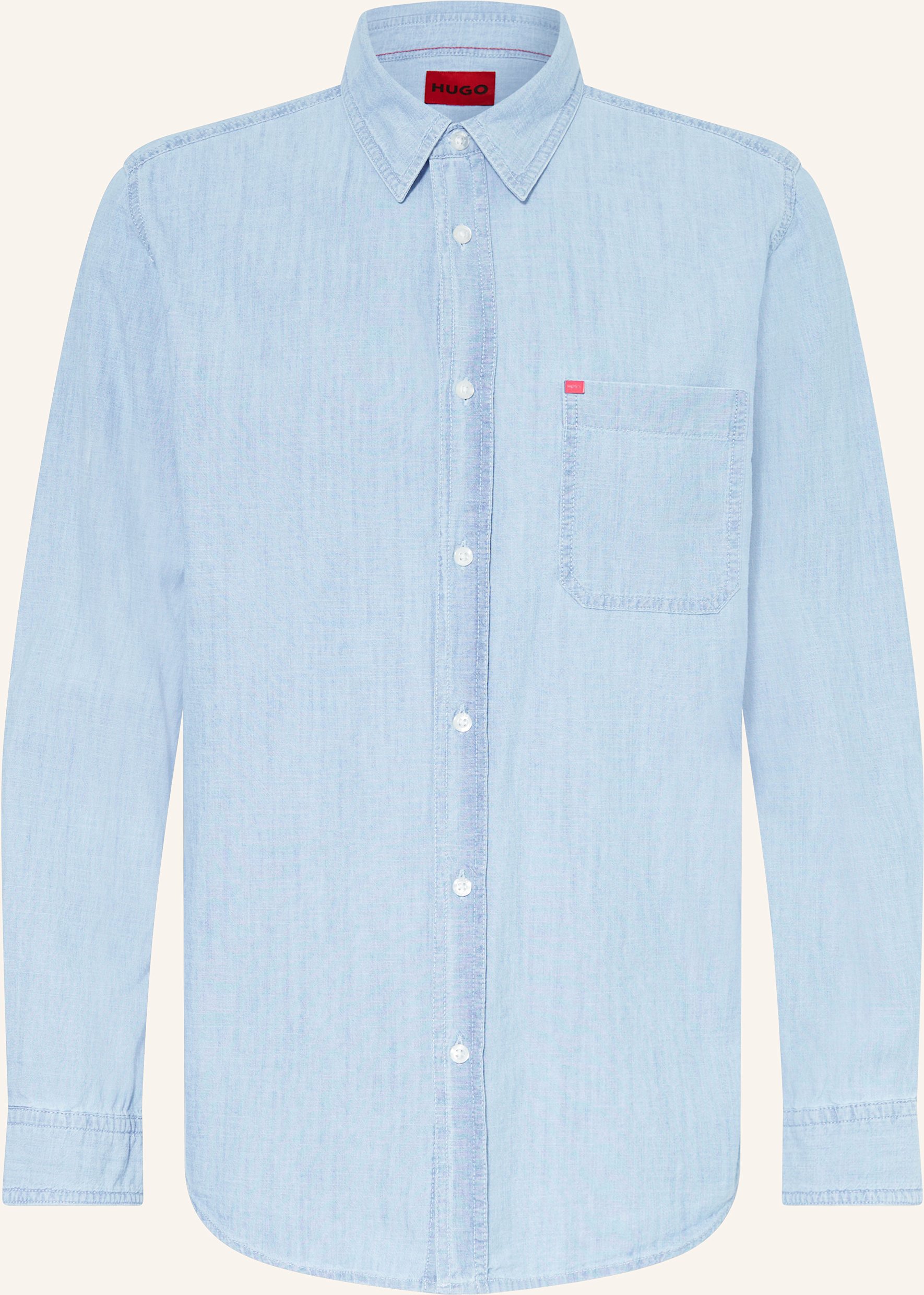 Hugo Hemd Erillo Oversize-Fit In Jeansoptik blau