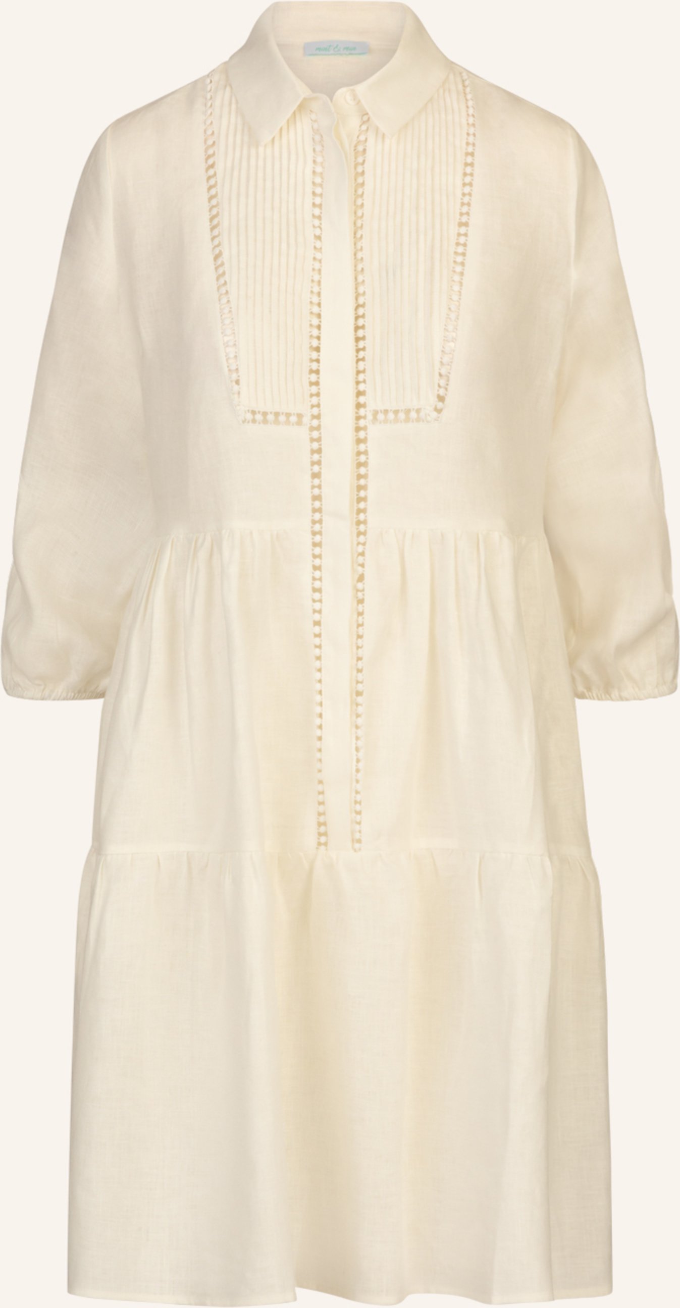 Mint & Mia Kurzes Leinen Kleid weiss