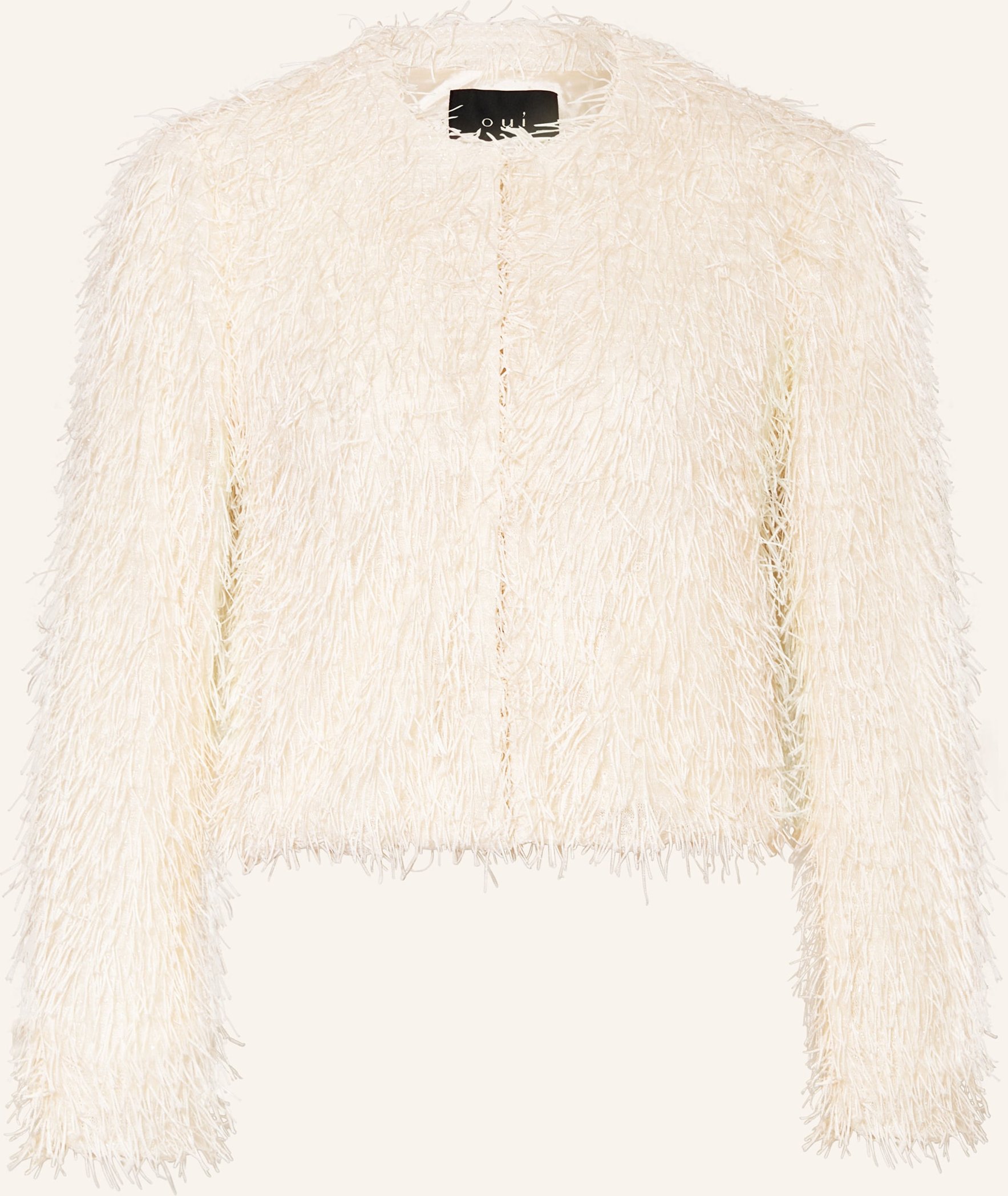 Oui Kastenjacke Mit Glitzergarn weiss