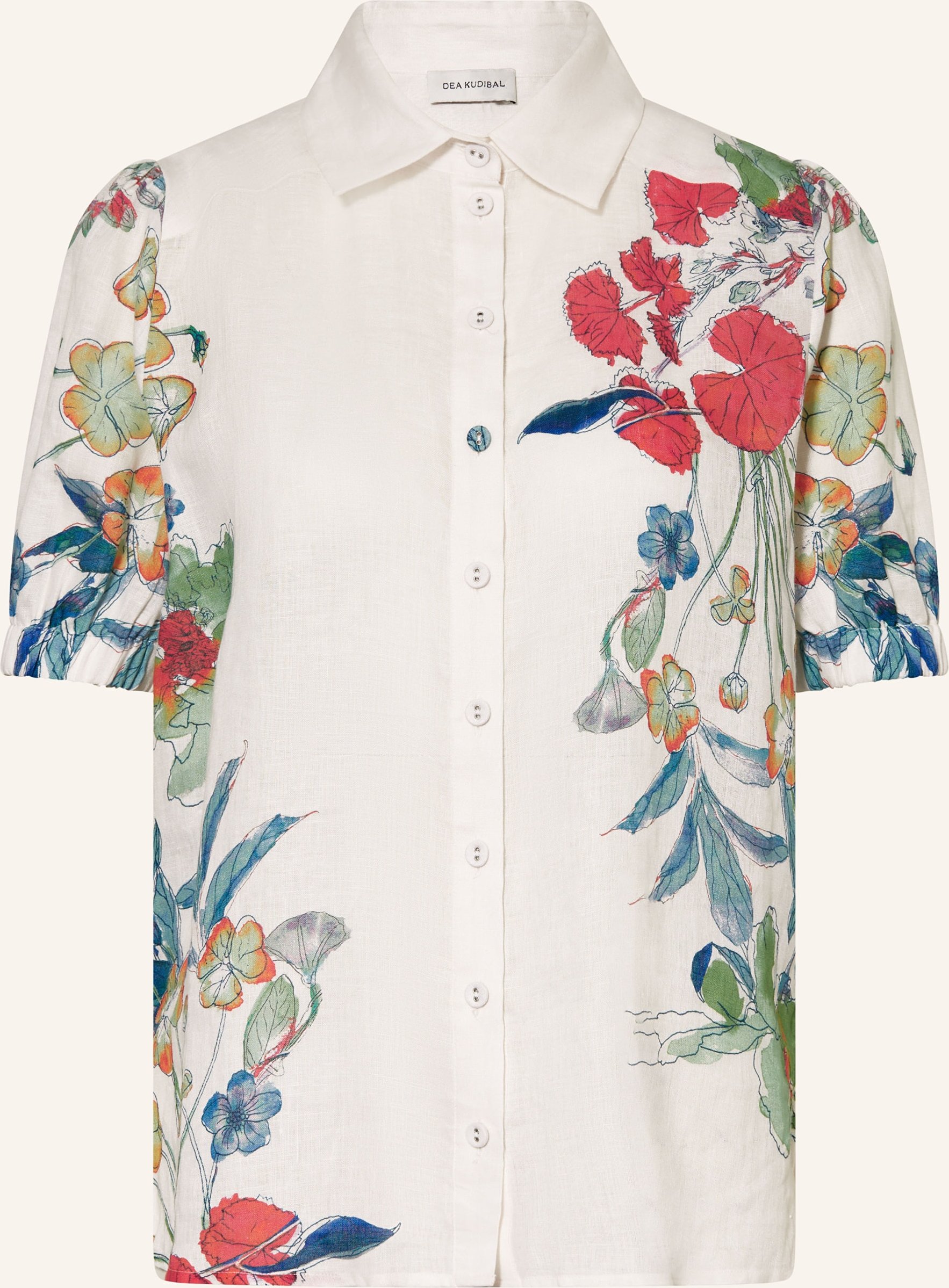 Dea Kudibal Hemdbluse Violetadea Aus Leinen weiss