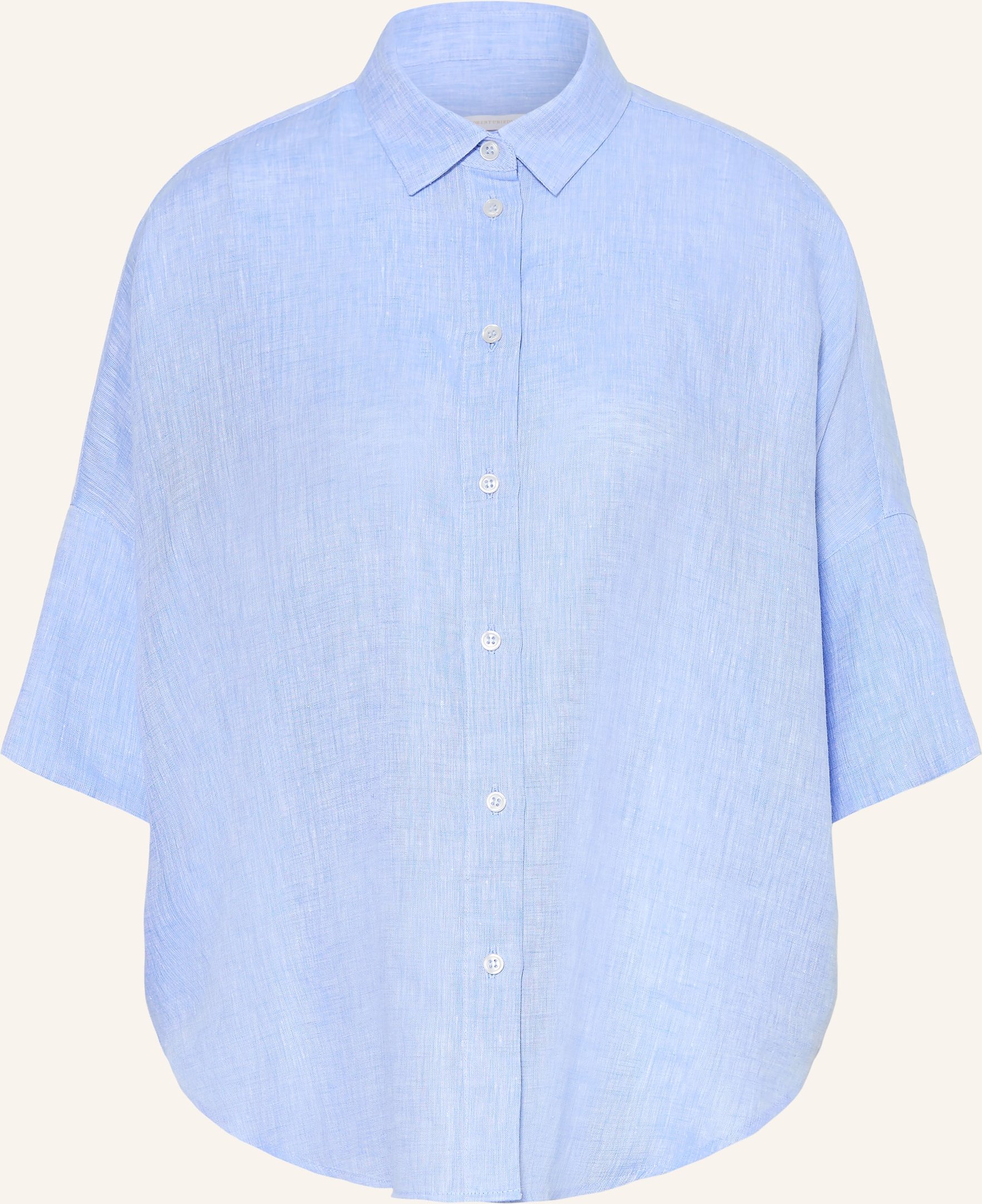 Robert Friedman Hemdbluse Aus Leinen Mit 3/4-Arm blau