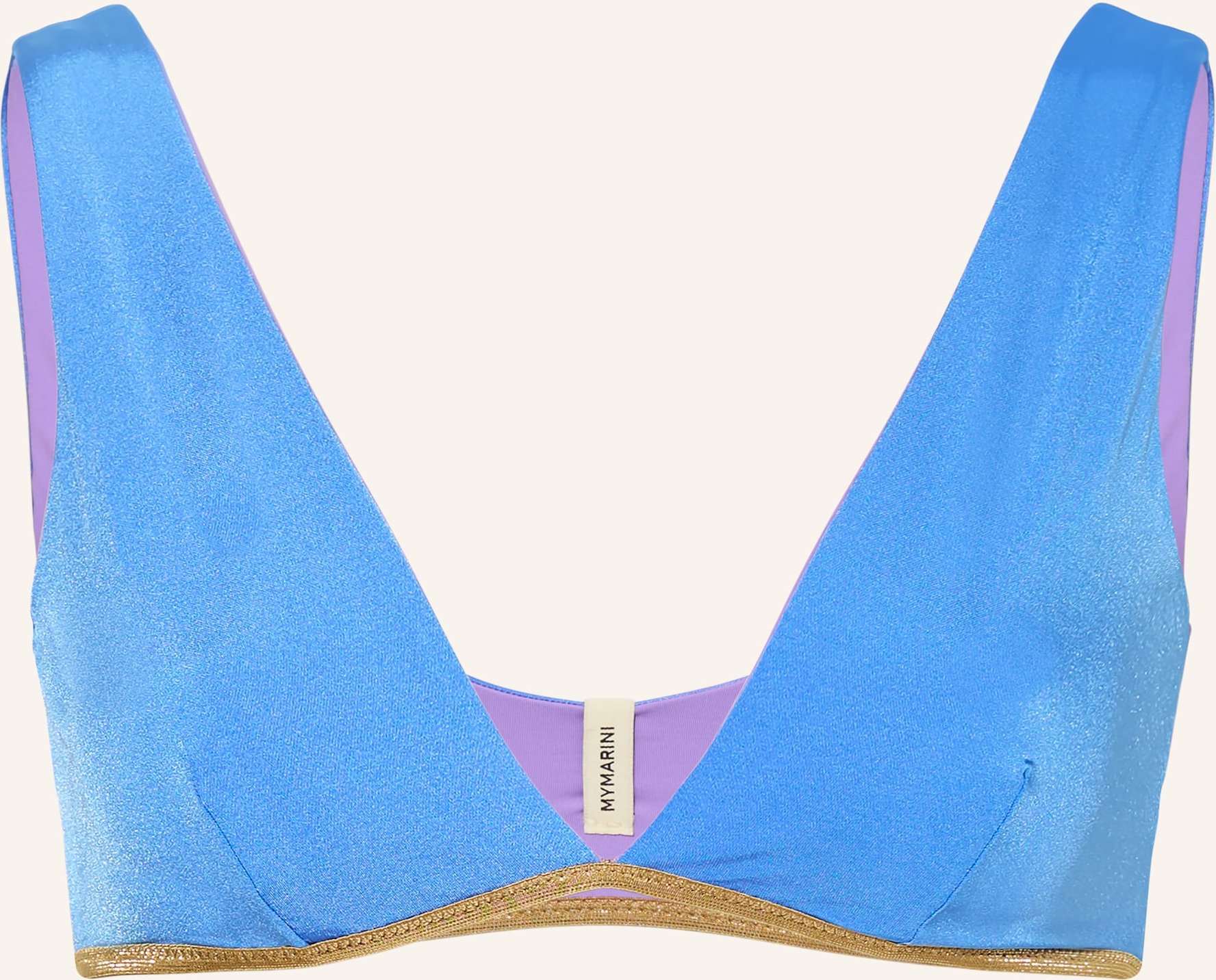 Mymarini Bralette-Bikini-Top Shine Zum Wenden Mit Uv-Schutz 50+ lila