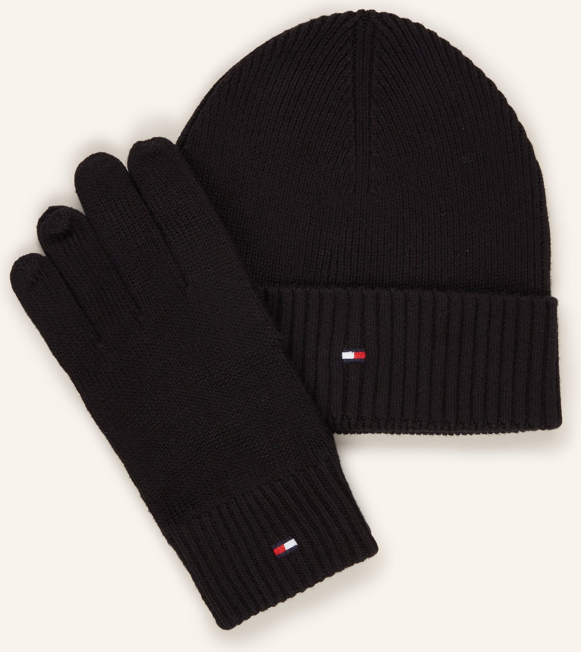 Thumbnail - Tommy Hilfiger Set: Mütze Und Handschuhe Mit Geschenkbox schwarz