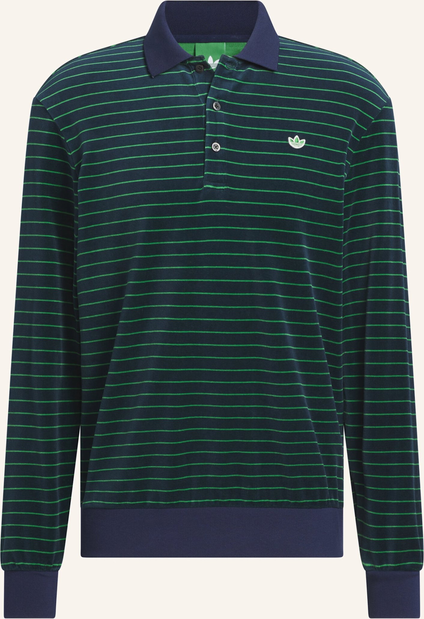 Adidas Originals Velours Langärmeliges Poloshirt blau