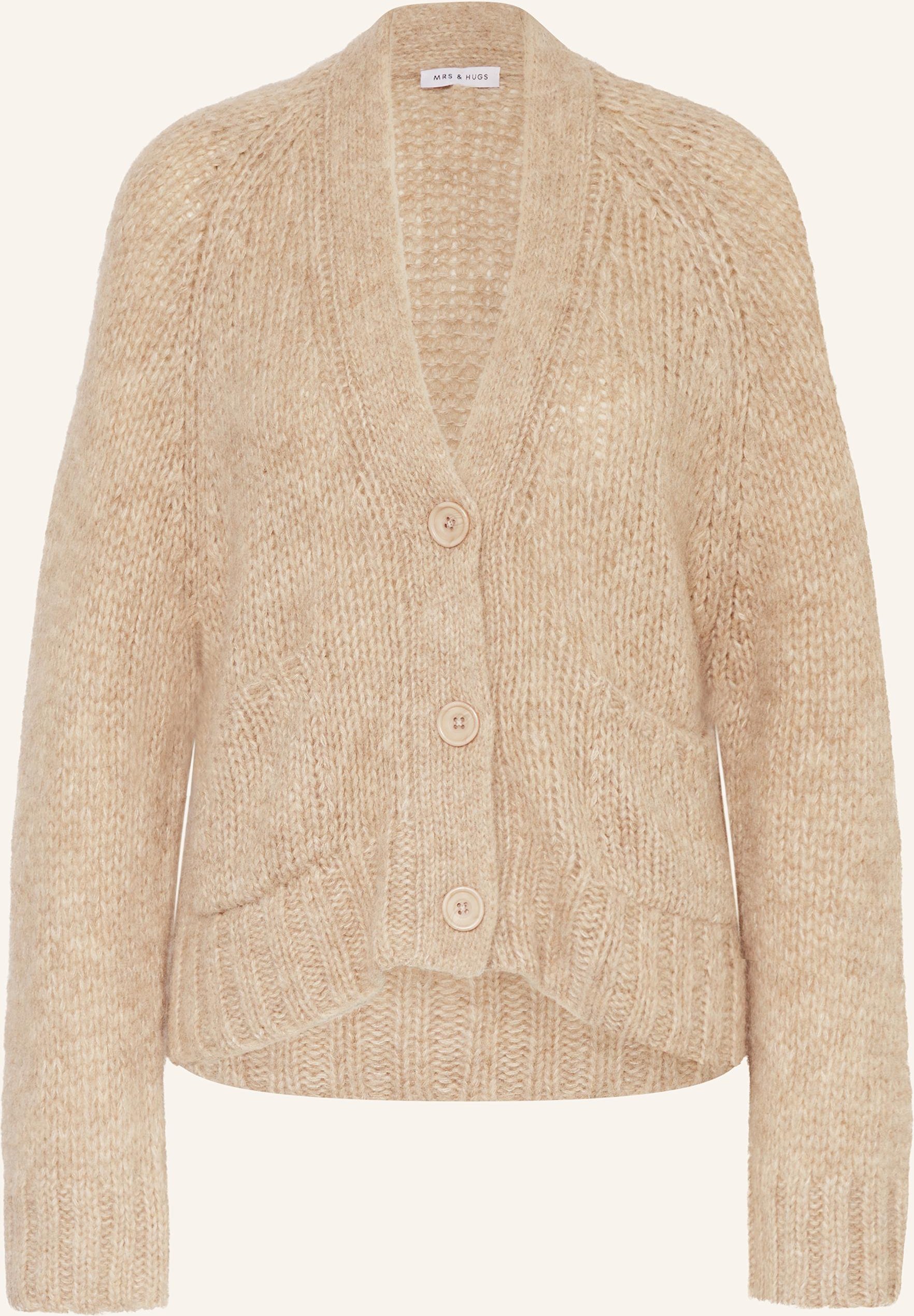 Mrs & Hugs Strickjacke Mit Alpaka beige