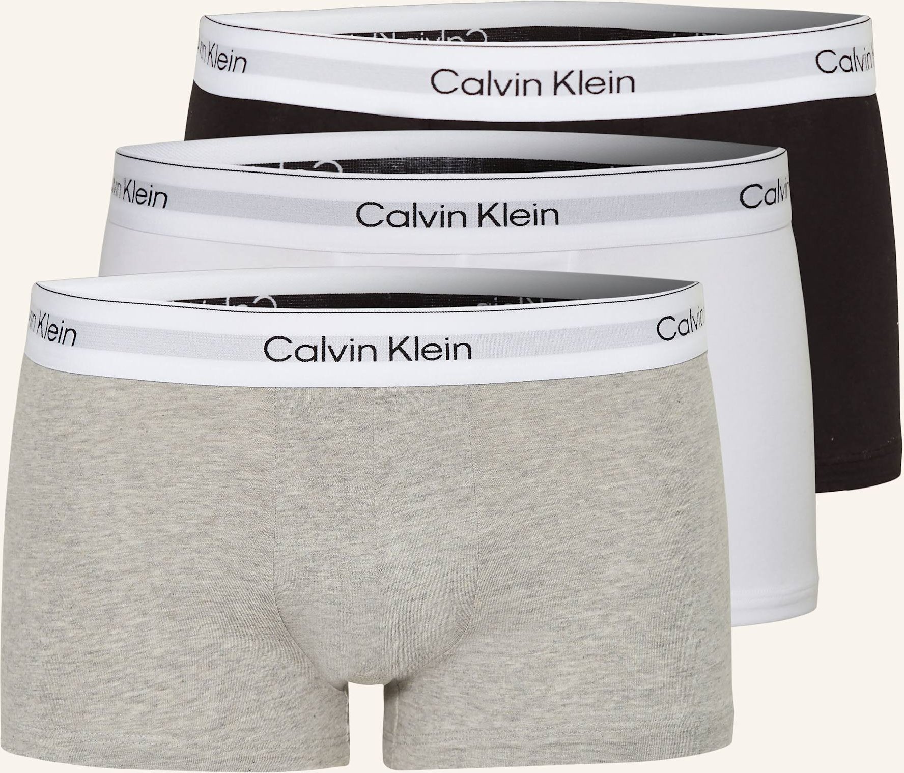 Calvin Klein 3er-Pack Boxershorts Icon Cotton Stretch Low Rise grau