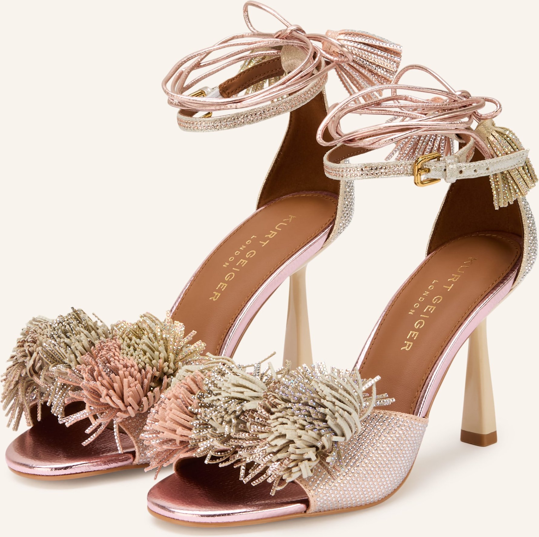 Kurt Geiger Sandaletten Mit Schmucksteinen rosa