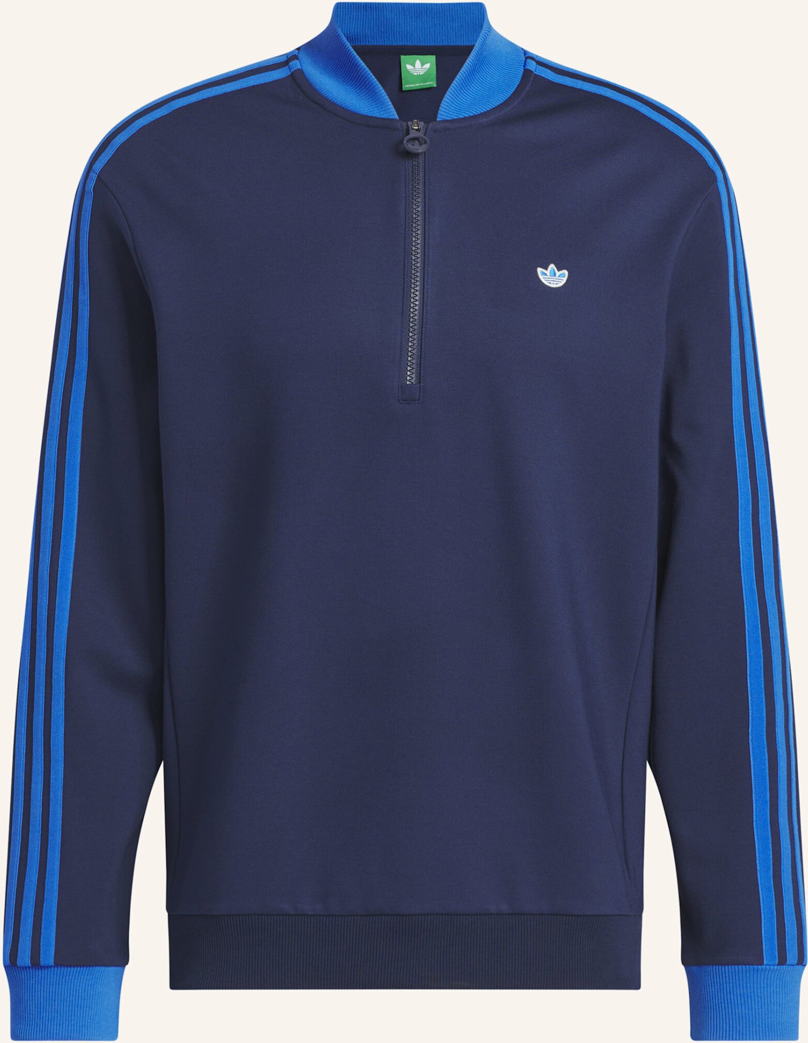 Adidas Originals 3-Streifen 1/4 Zip Sweatshirt blau