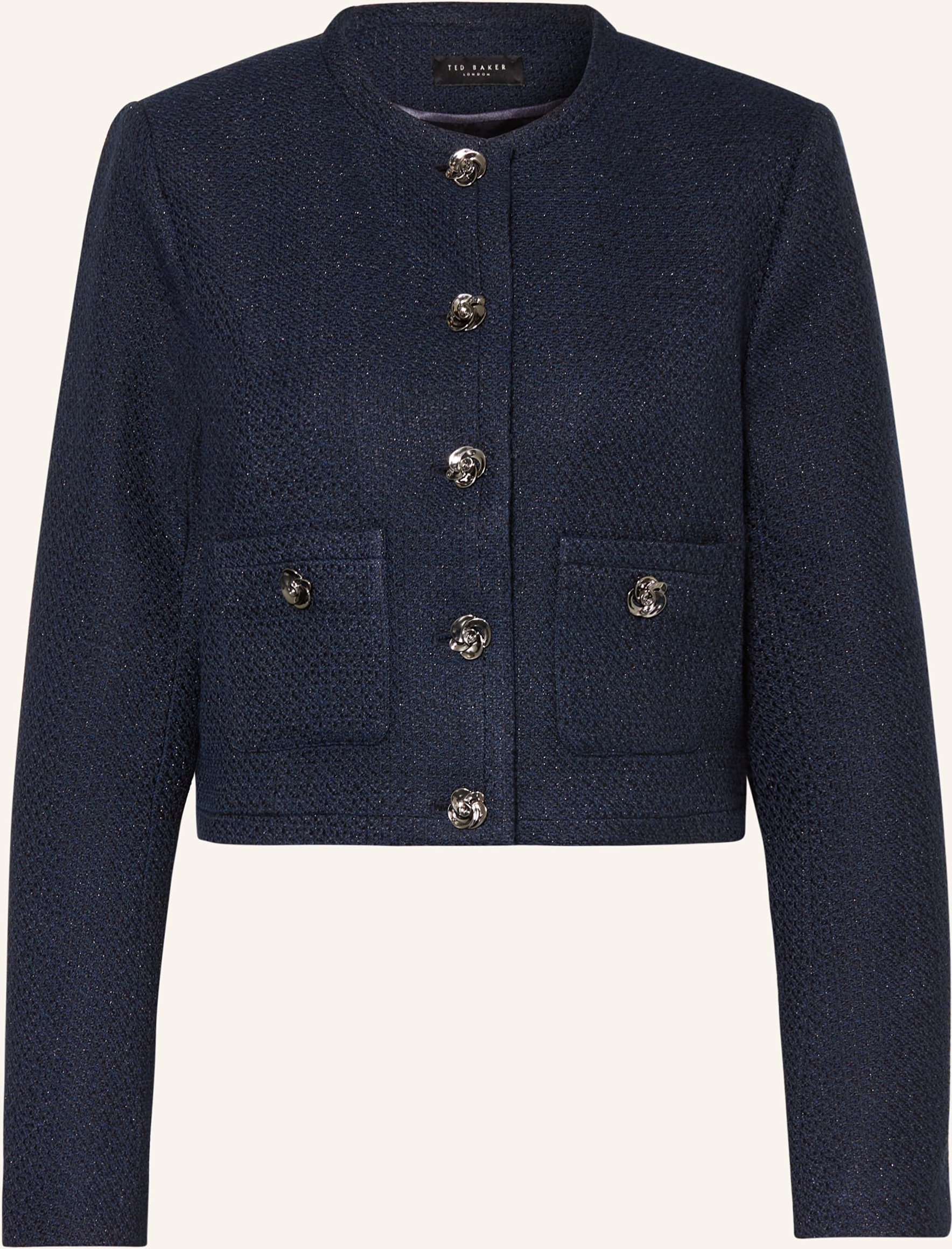Ted Baker Kastenjacke Floxat Aus Bouclé Mit Glitzergarn blau