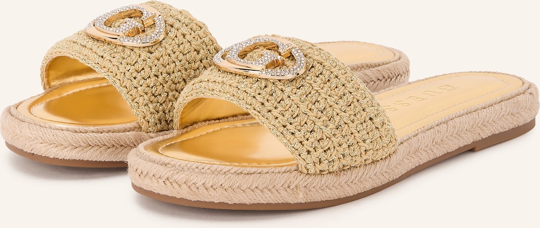 Guess Pantoletten Kaylis Mit Schmucksteinen gold