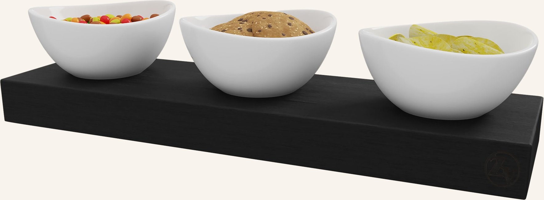 Zavei 3er-Set Servierschalen Black Oak Tray schwarz