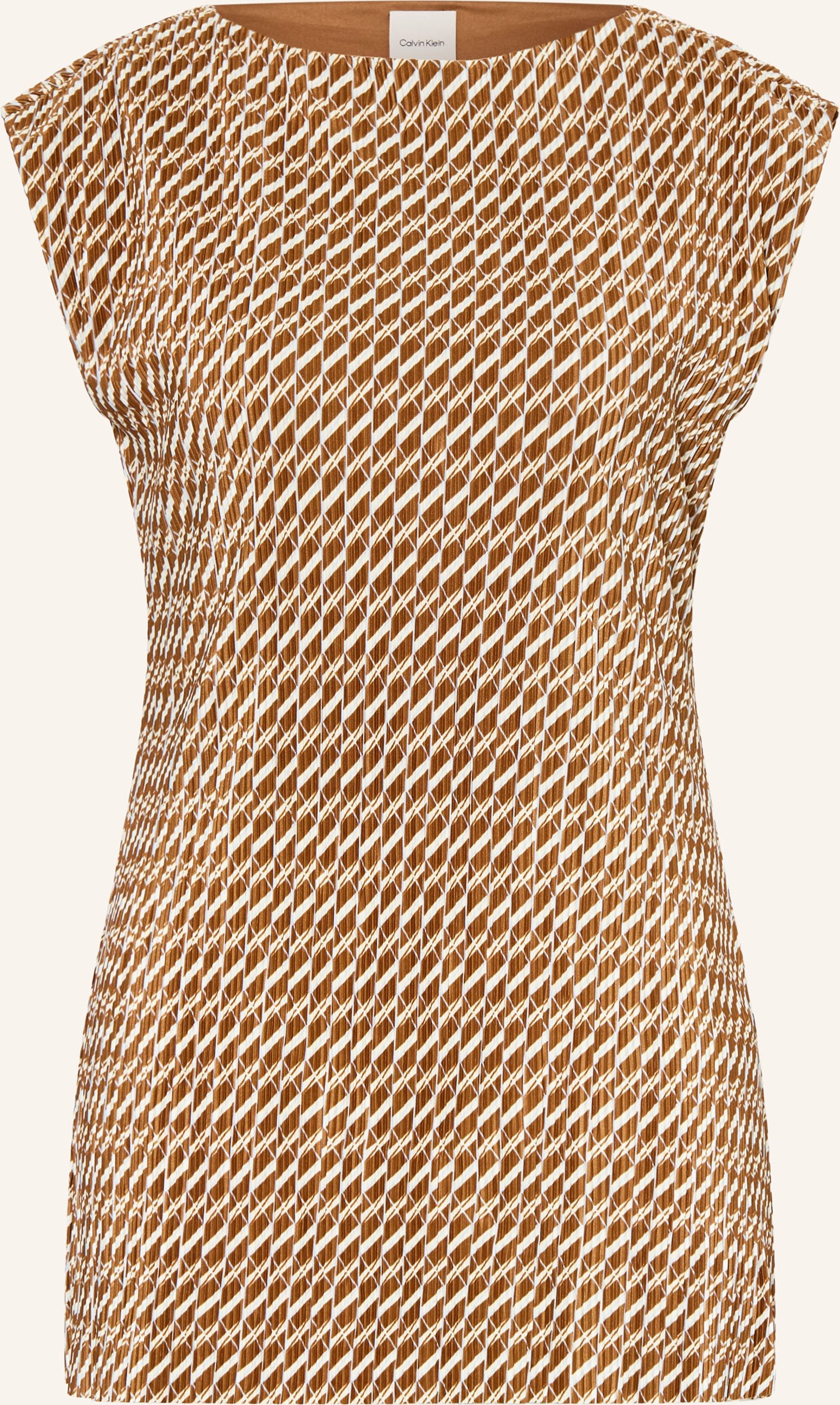 Thumbnail - Calvin Klein Blusentop Mit Plissees braun