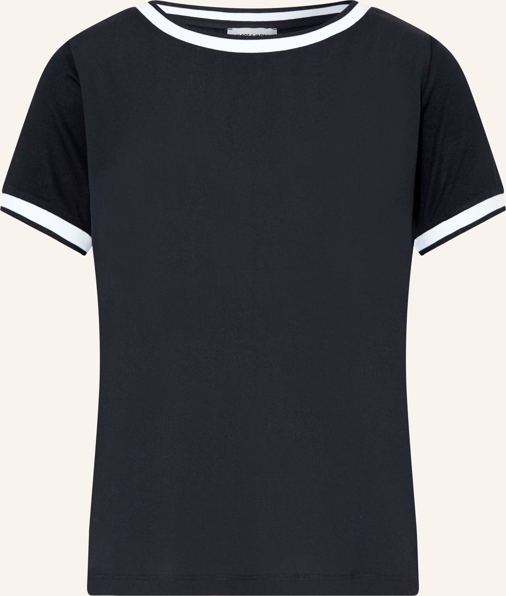 More & More T-Shirt Im Materialmix blau