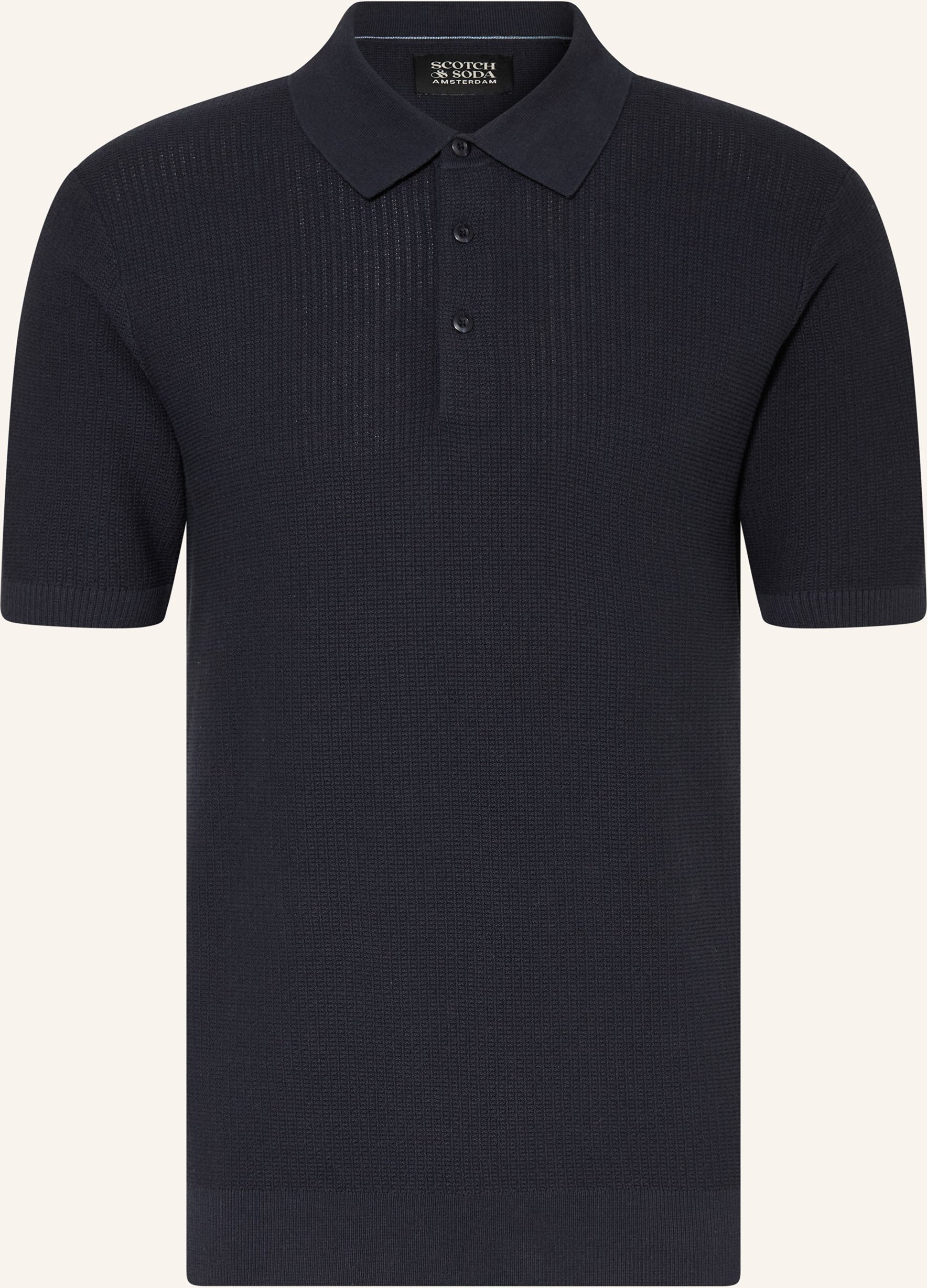 Scotch & Soda Strick-Poloshirt blau