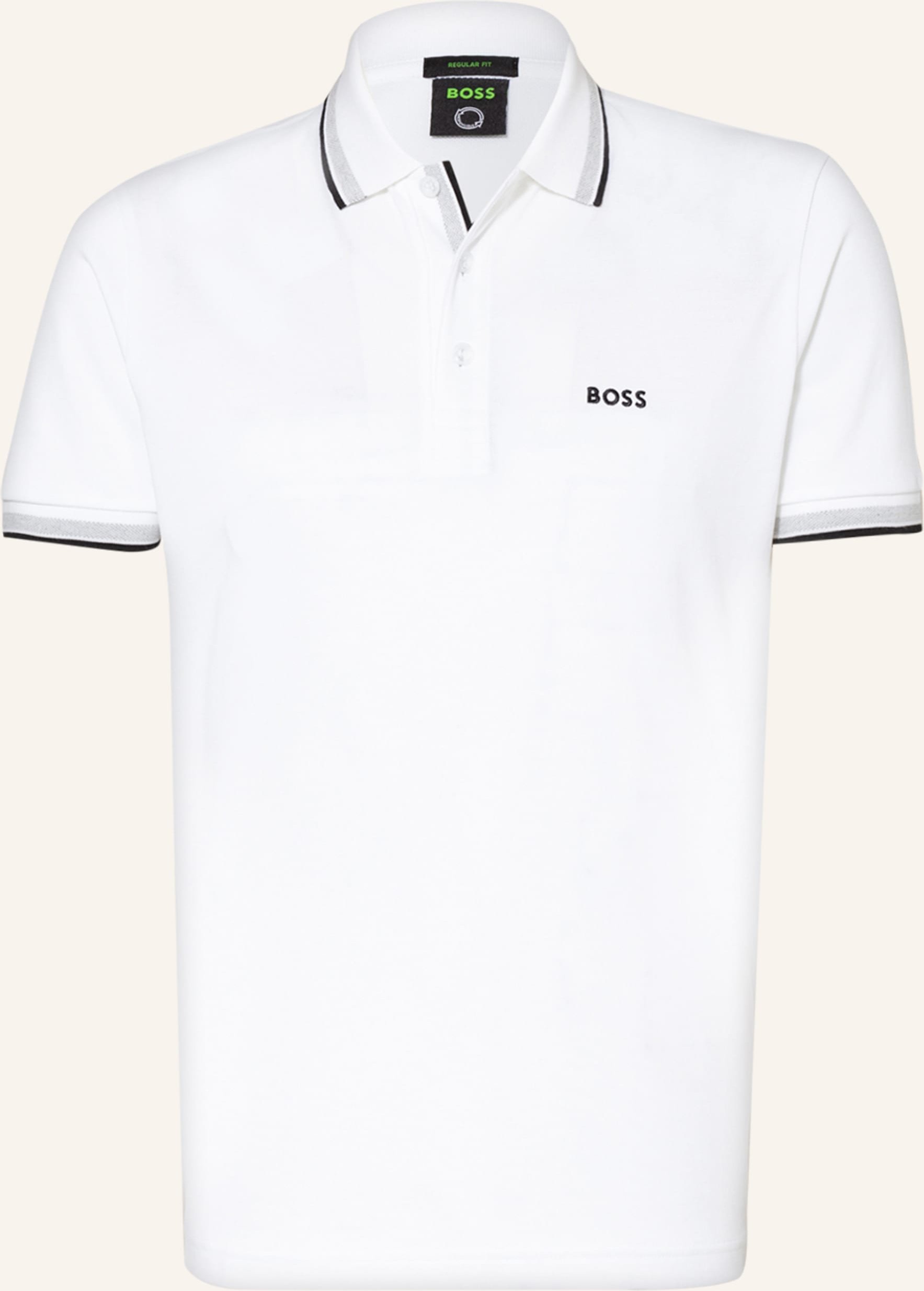 Thumbnail - Boss Piqué-Poloshirt Paddy Curved Regular Fit weiss