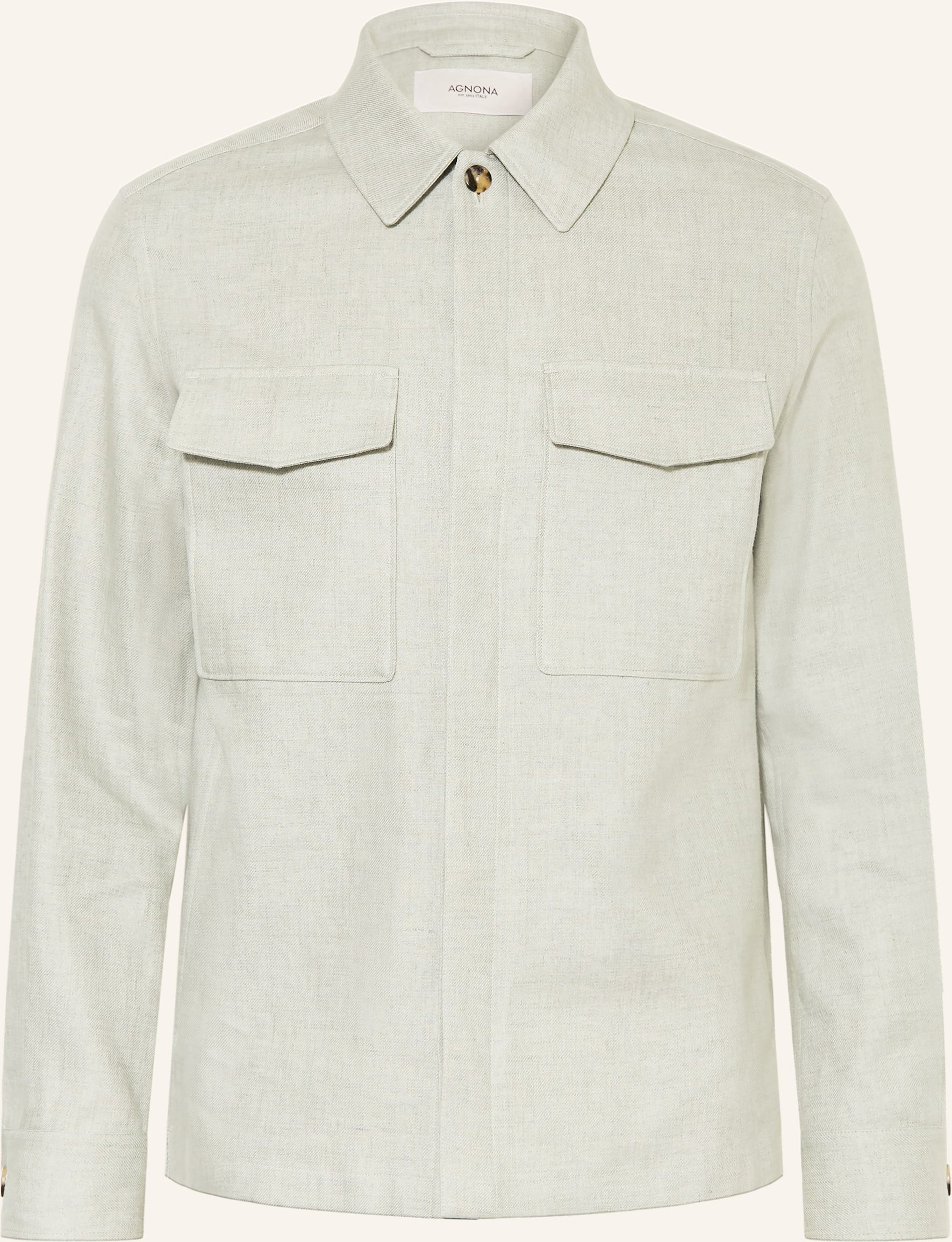 Agnona Overjacket Aus Leinen In Jeansoptik gruen