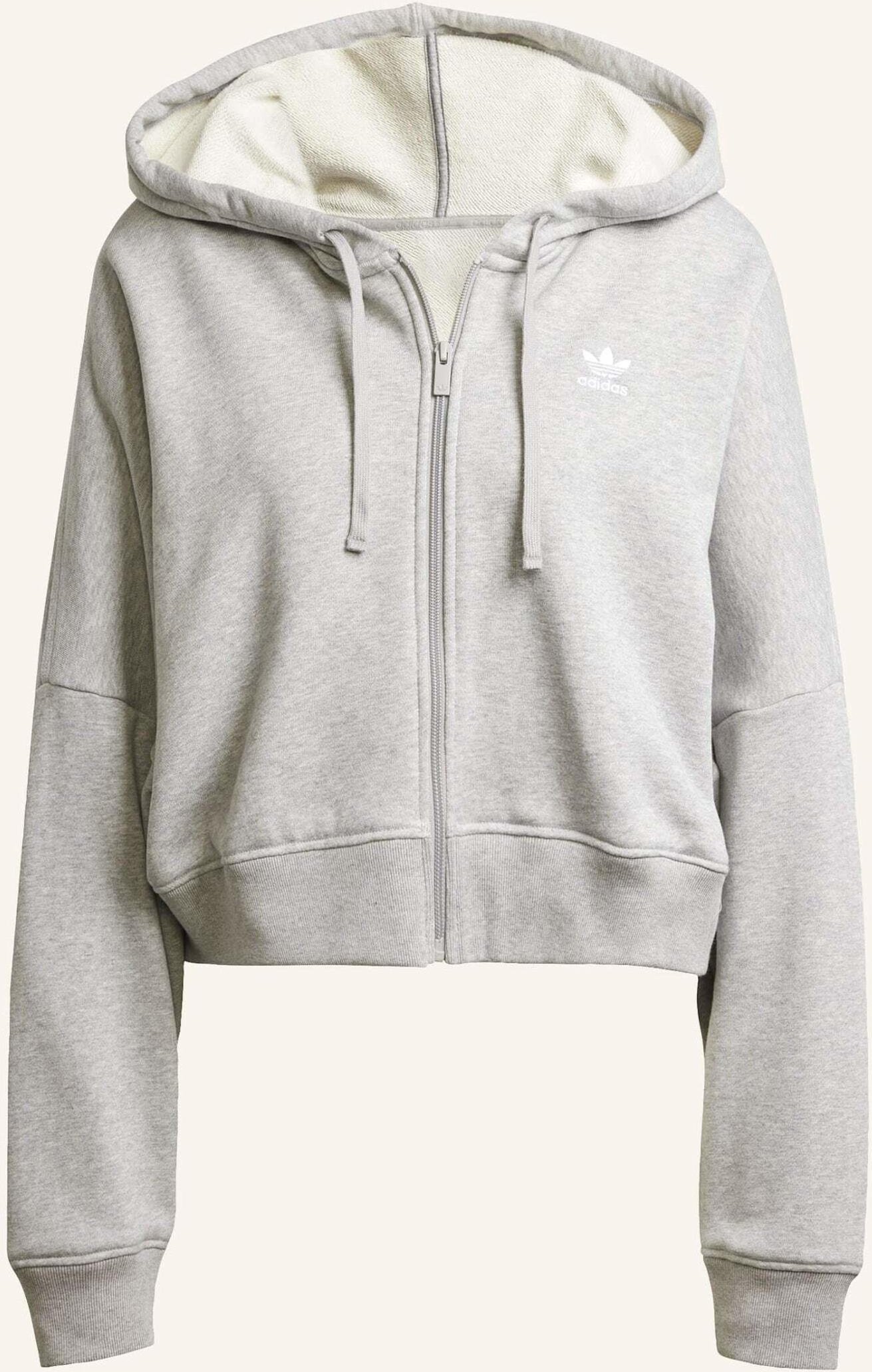 Adidas Originals Essentials Short French Terry Kapuzenjacke grau
