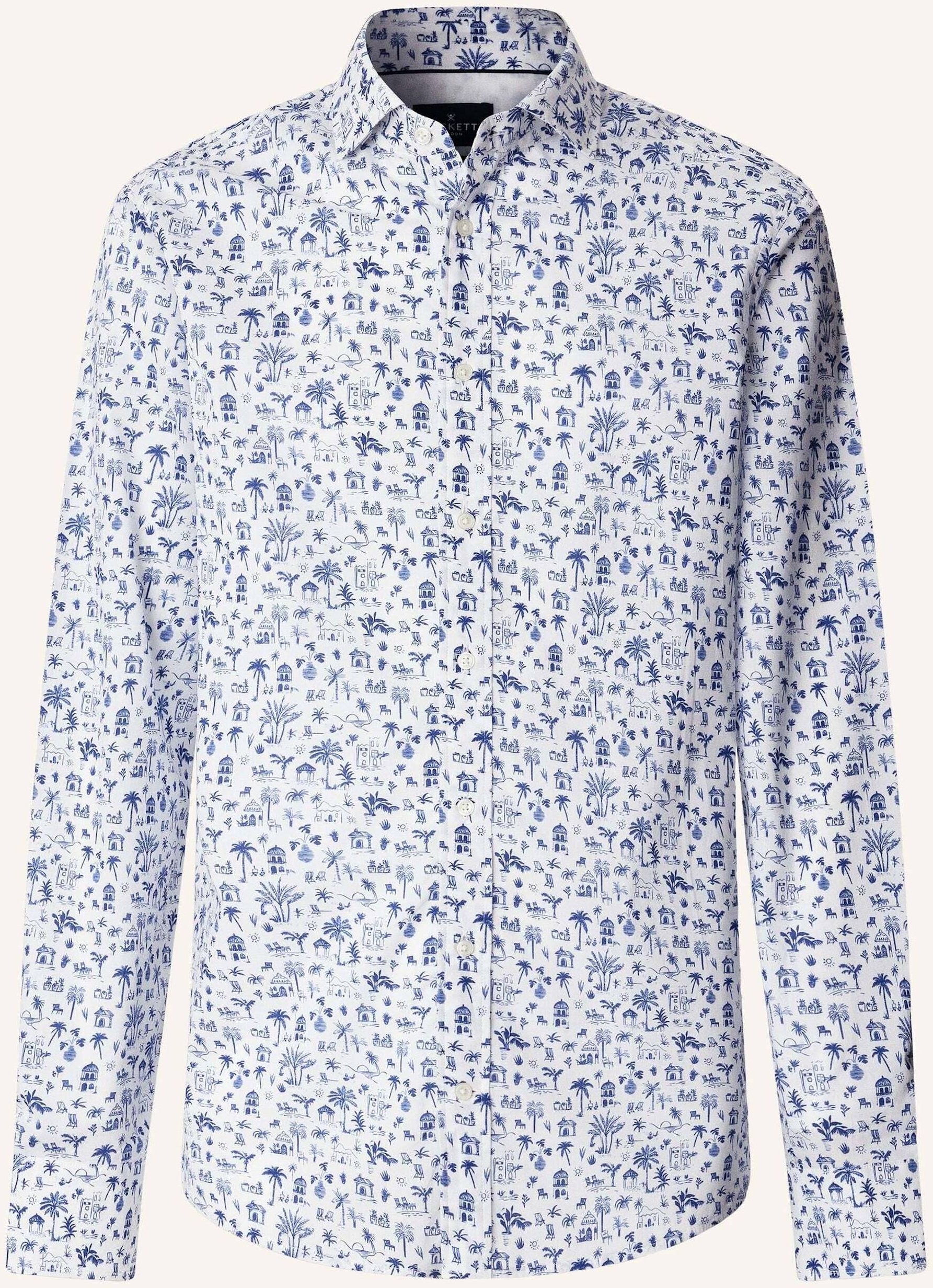 Hackett London Freizeithemd Island Print blau
