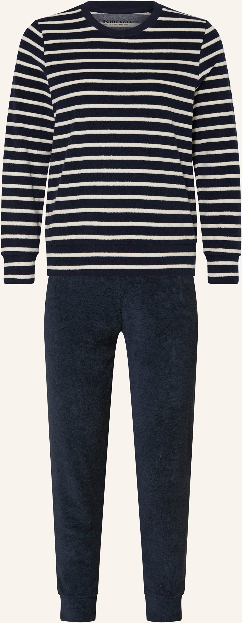 Schiesser Schlafanzug Casual Essentials Aus Frottee blau